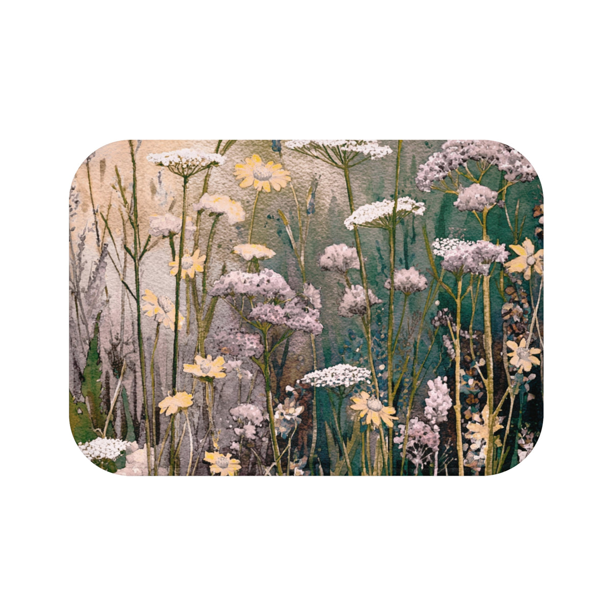 The image is a collage of various flowers, including daisies and other colorful blooms, set against a green and brown background.