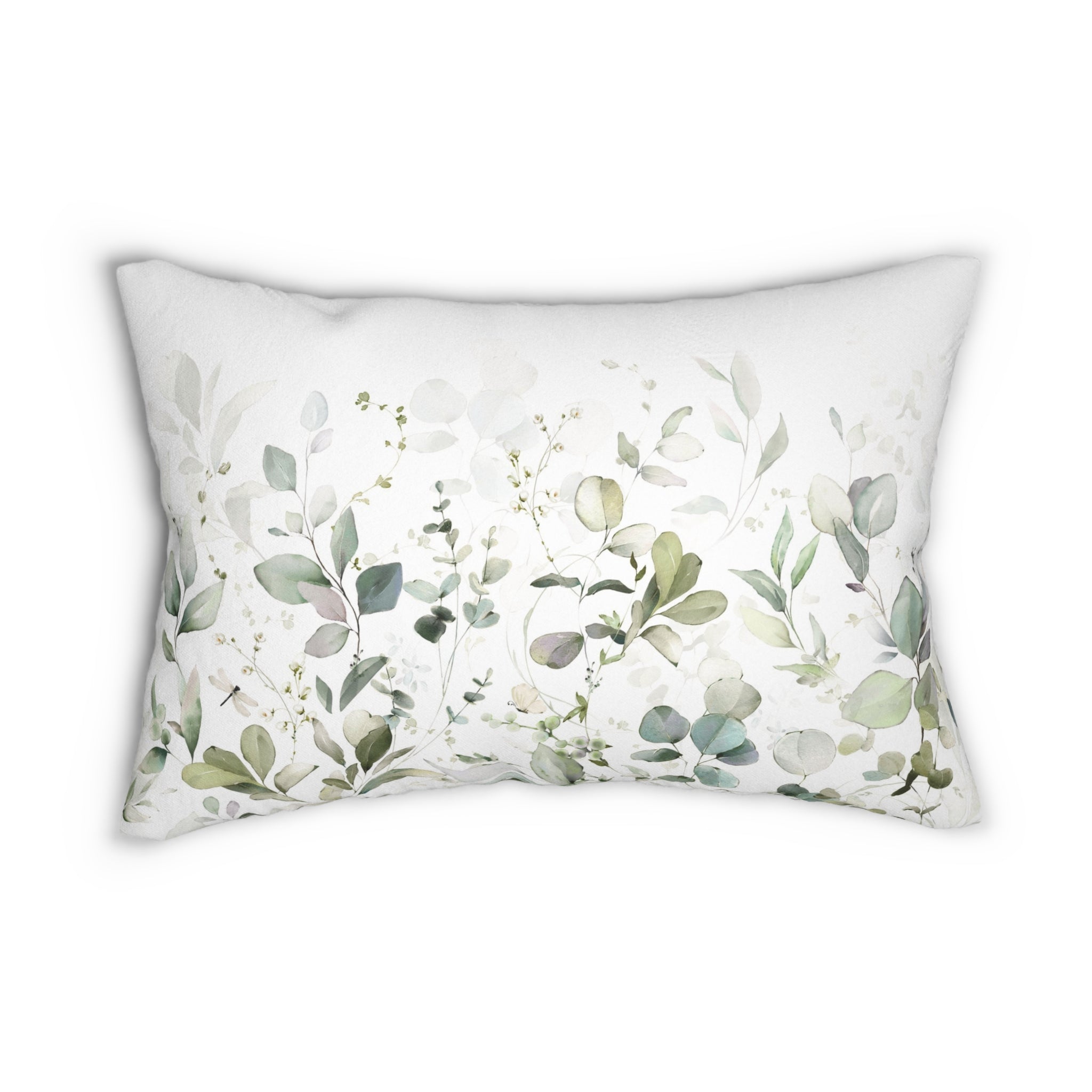 Floral Lumbar Pillow | Sage Green Eucalyptus Leaves