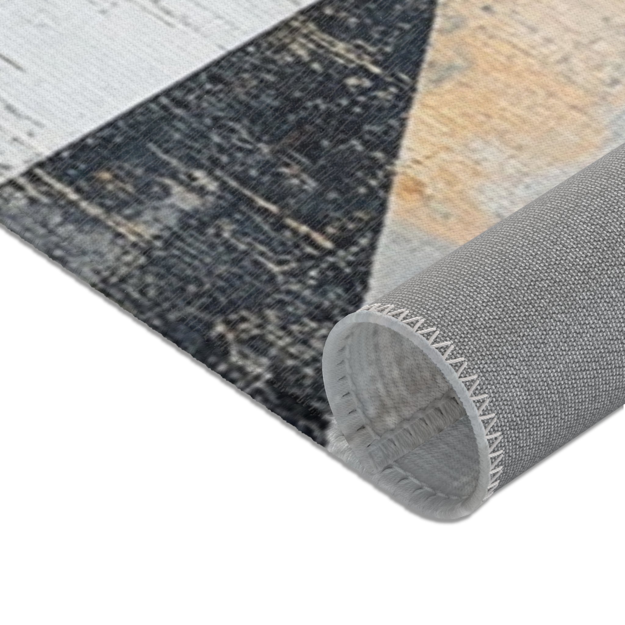 Abstract Area Rug | Geometric Grey Watercolor Artsy Rug