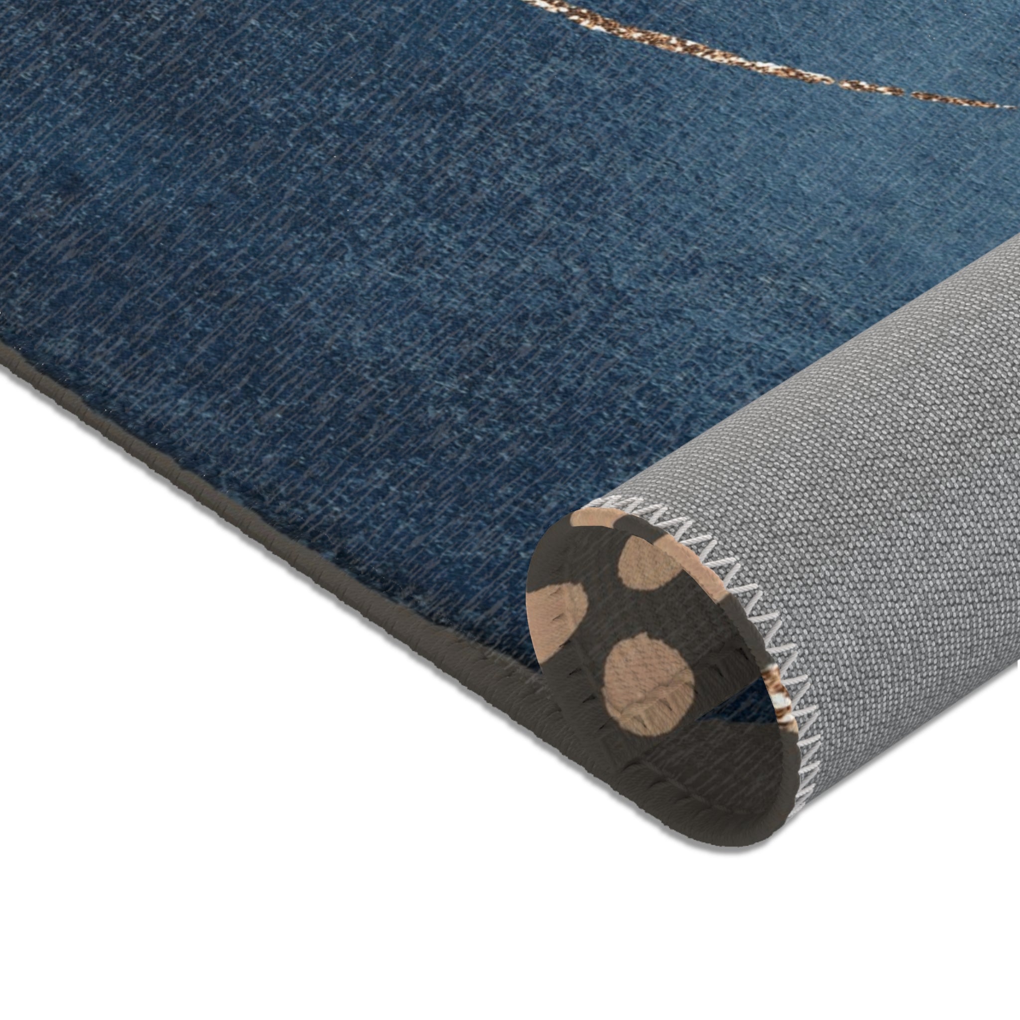 Abstract Area Rug | Watercolor Dark Taupe Grey, Navy Blue