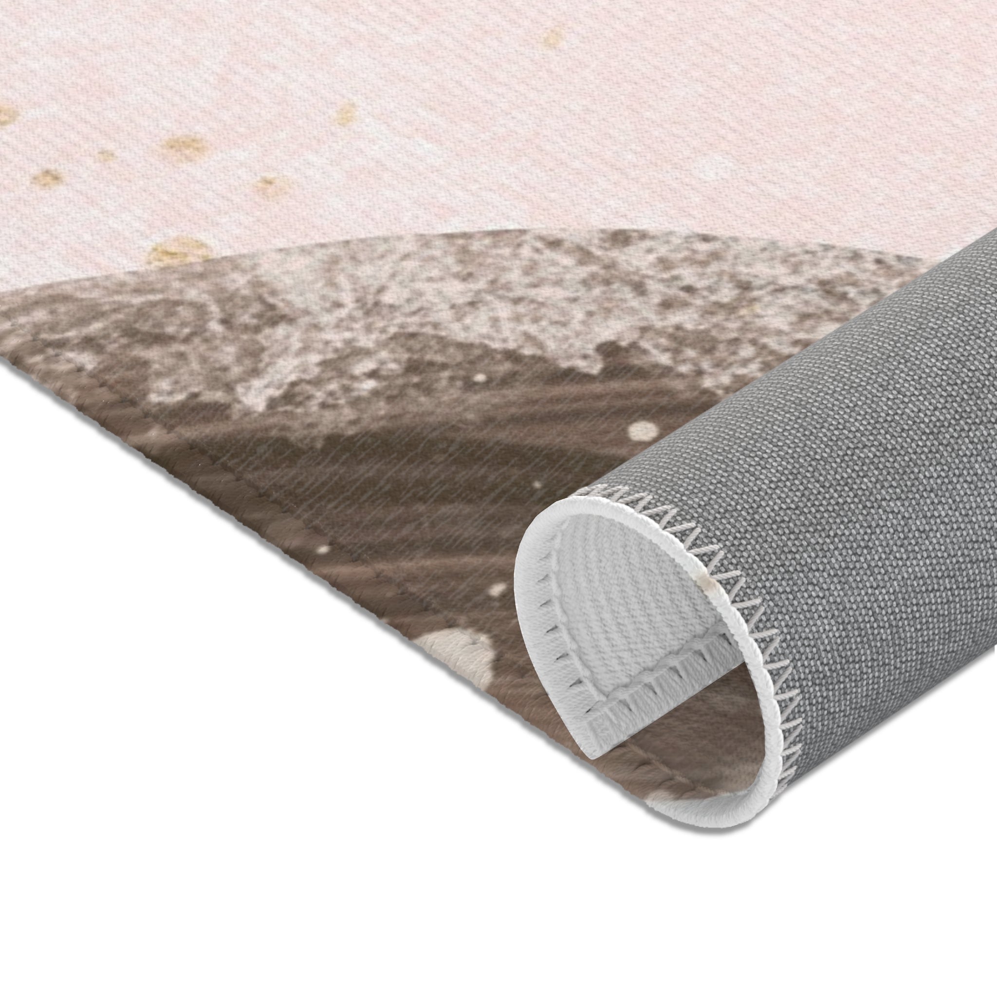 Abstract Area Rug | Watercolor Blush Pink, White Taupe Beige