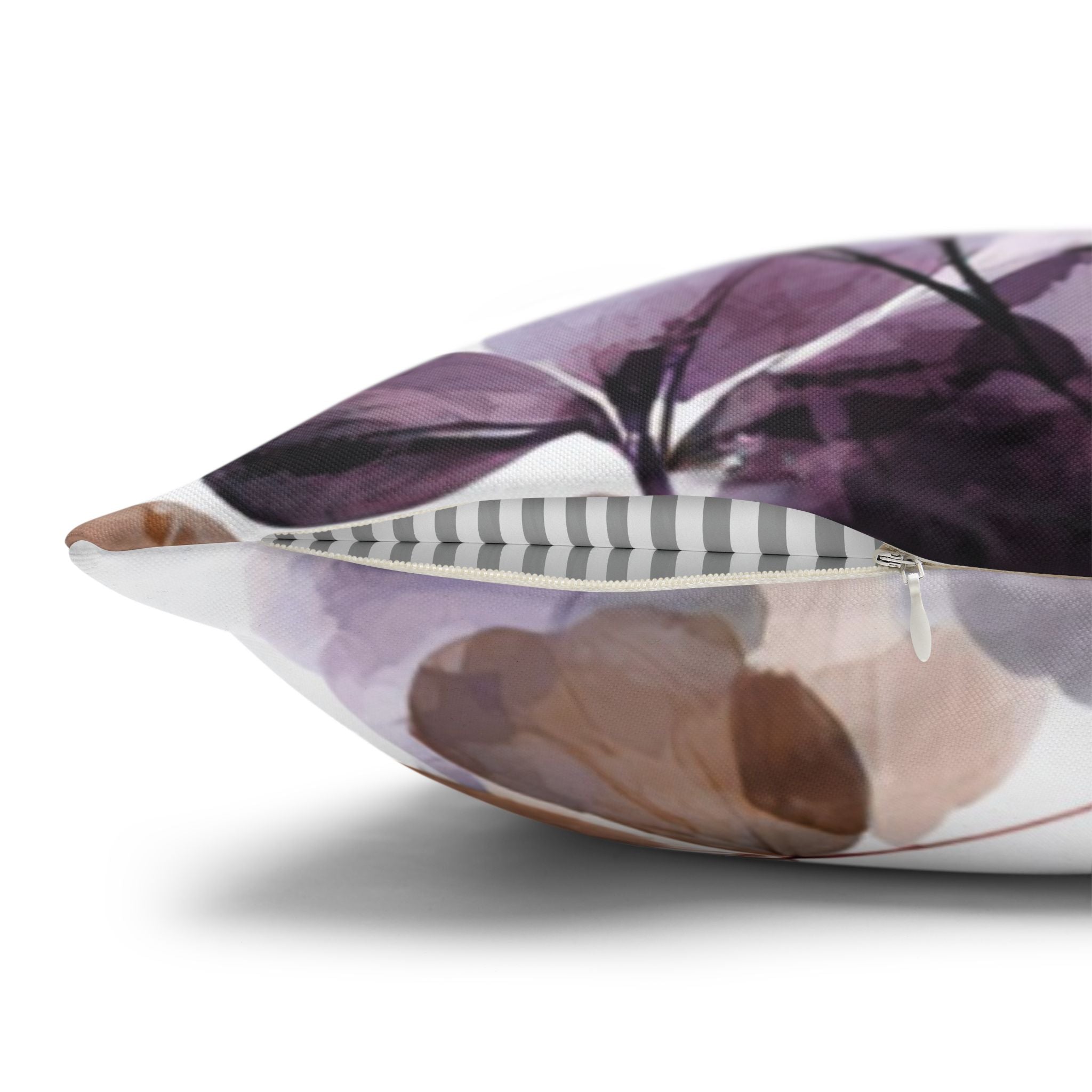 Floral Pillow Cover | Purple Rust White Watercolor Pillowcase