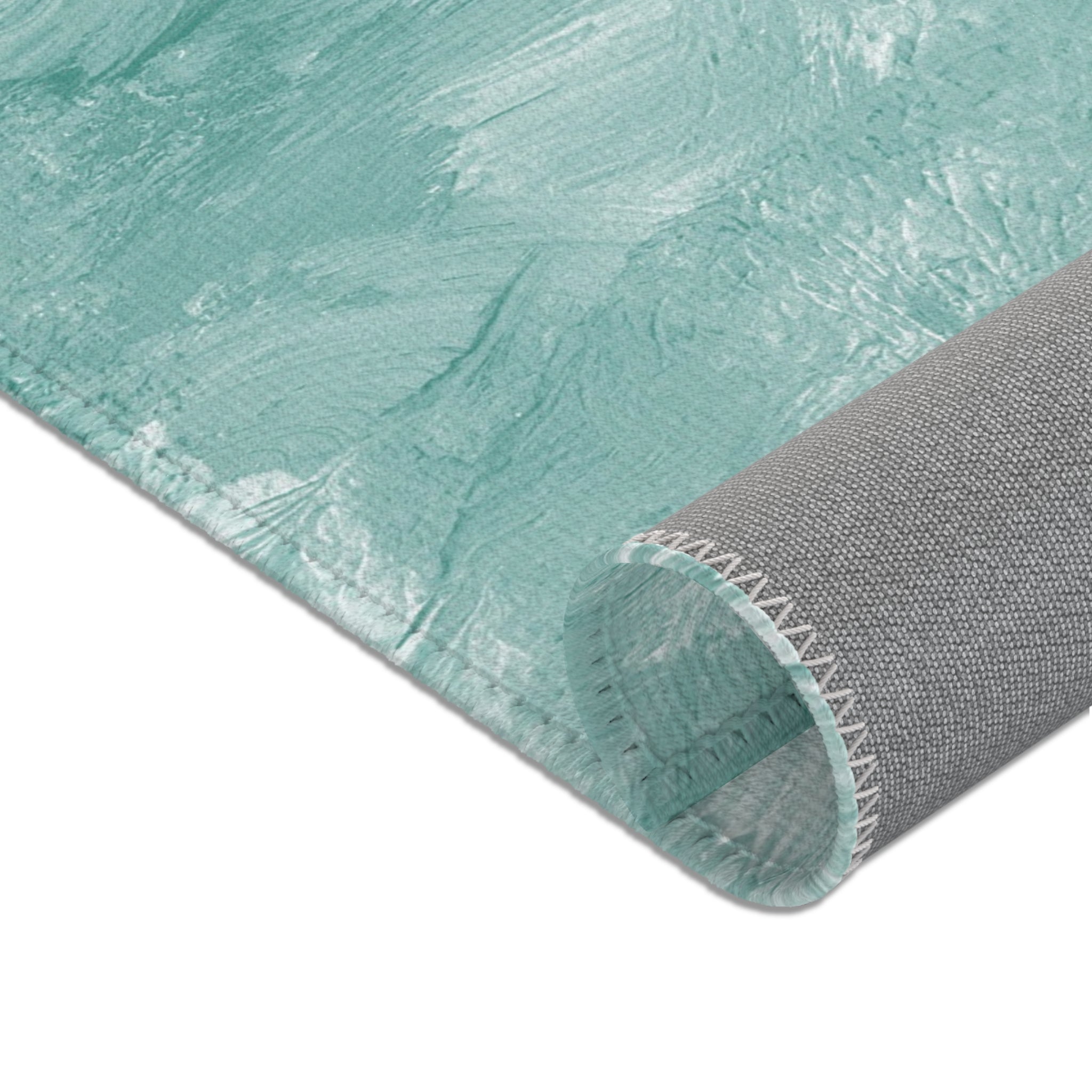 Abstract Area Rug | Mint Green Paint