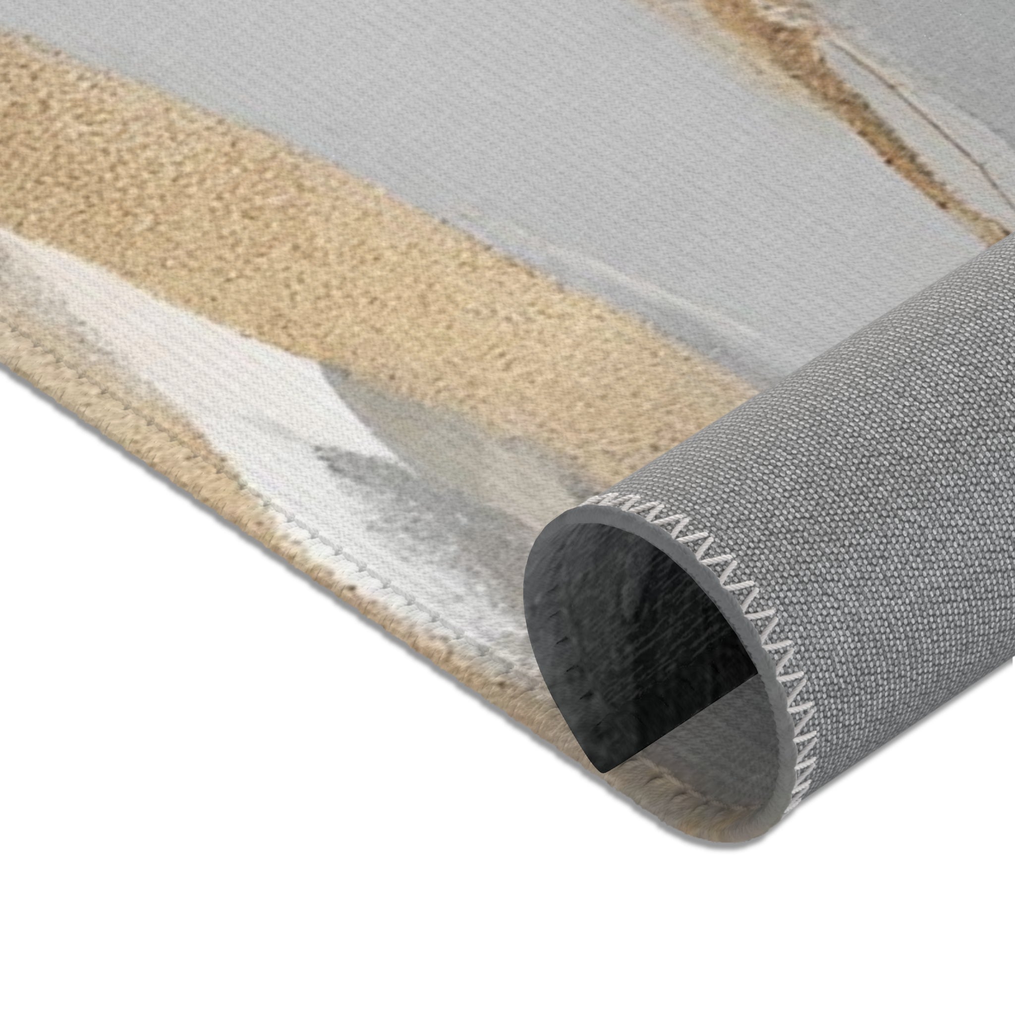 Modern Area Rug | Abstract Black, White Grey, Muted Gold Beige