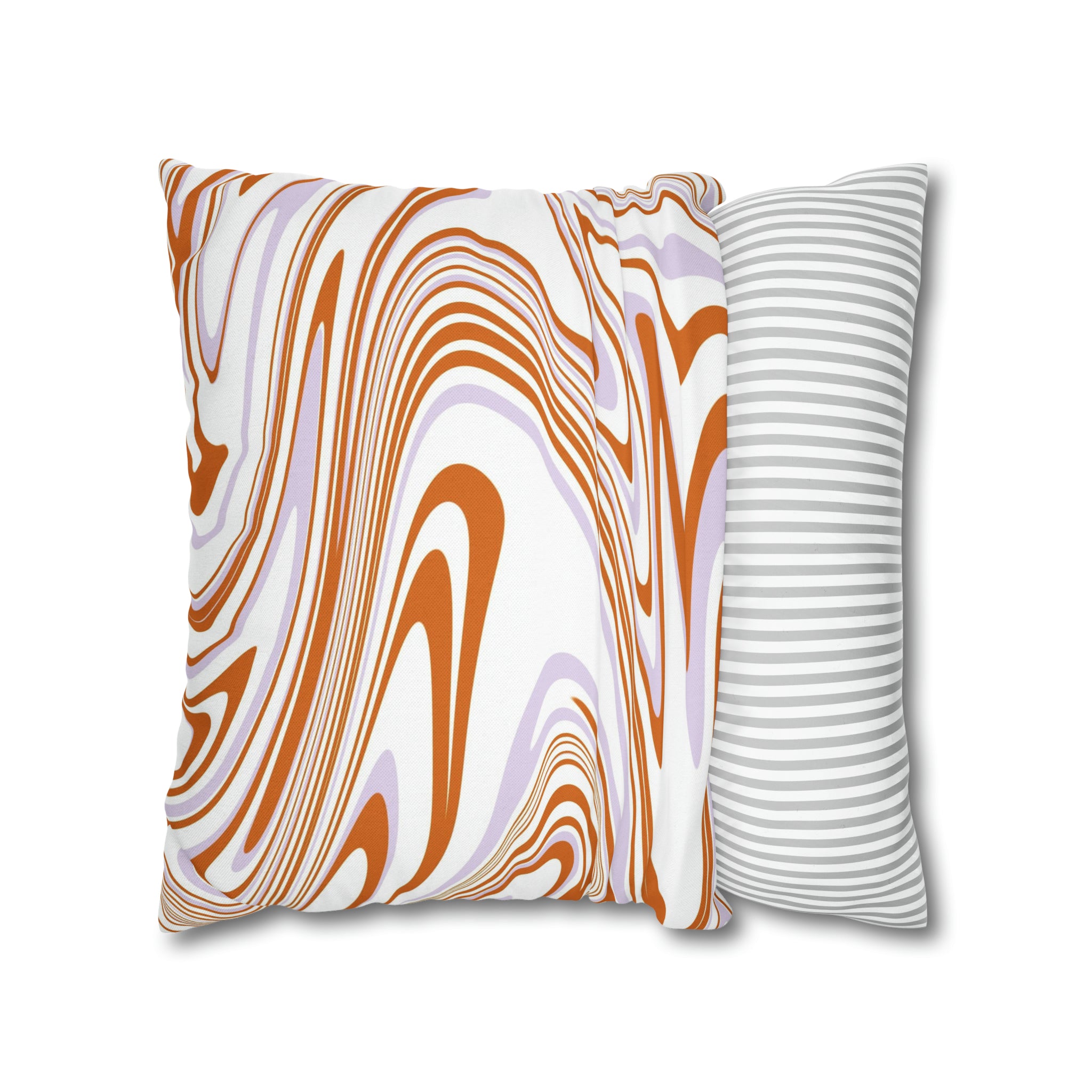 Abstract Pillow Cover | Retro Orange Lavender White