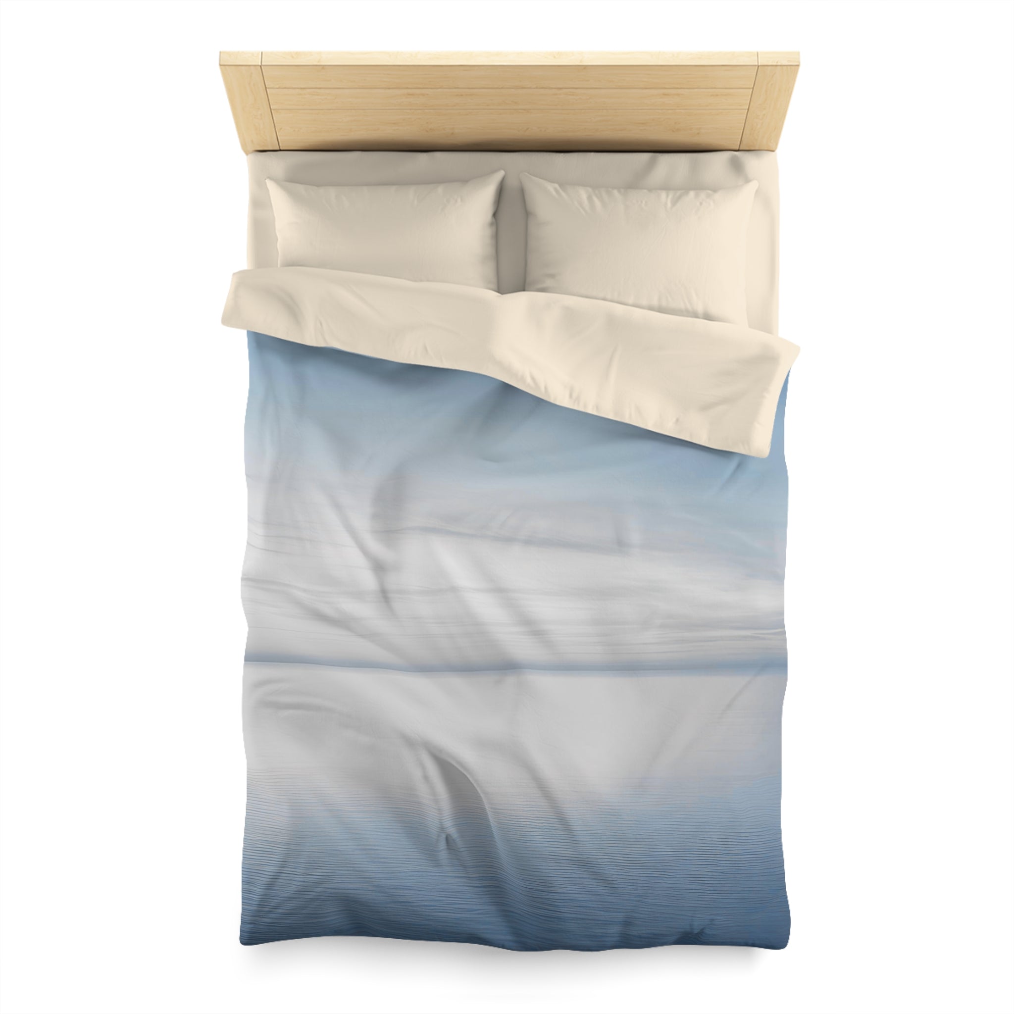 Abstract Duvet Cover | Sky Blue, Calm Ocean Coastal Ombre | Bedroom Decor