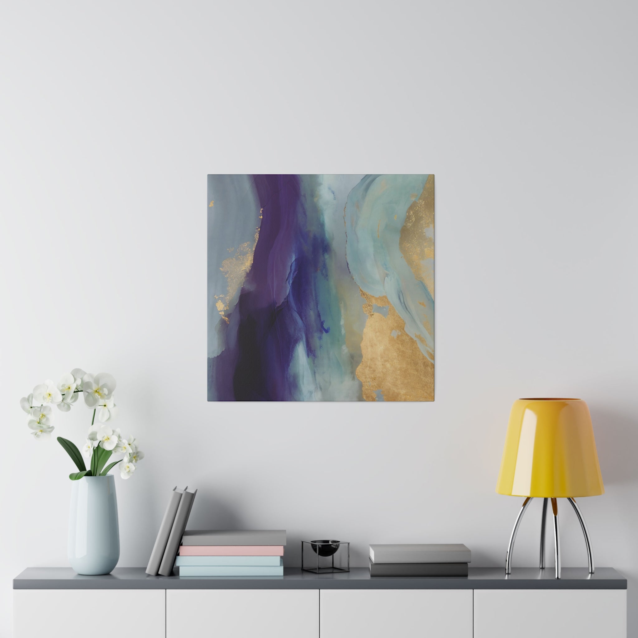 Abstract Canvas Wall Art | Purple Blue Green Ombre Wall Artwork