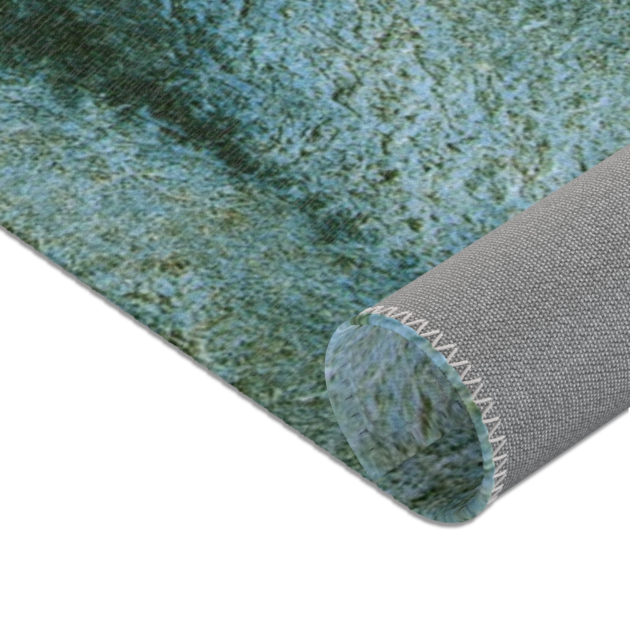 Abstract Large Area Rug | Modern Rug, Pale Forest Teal Blue