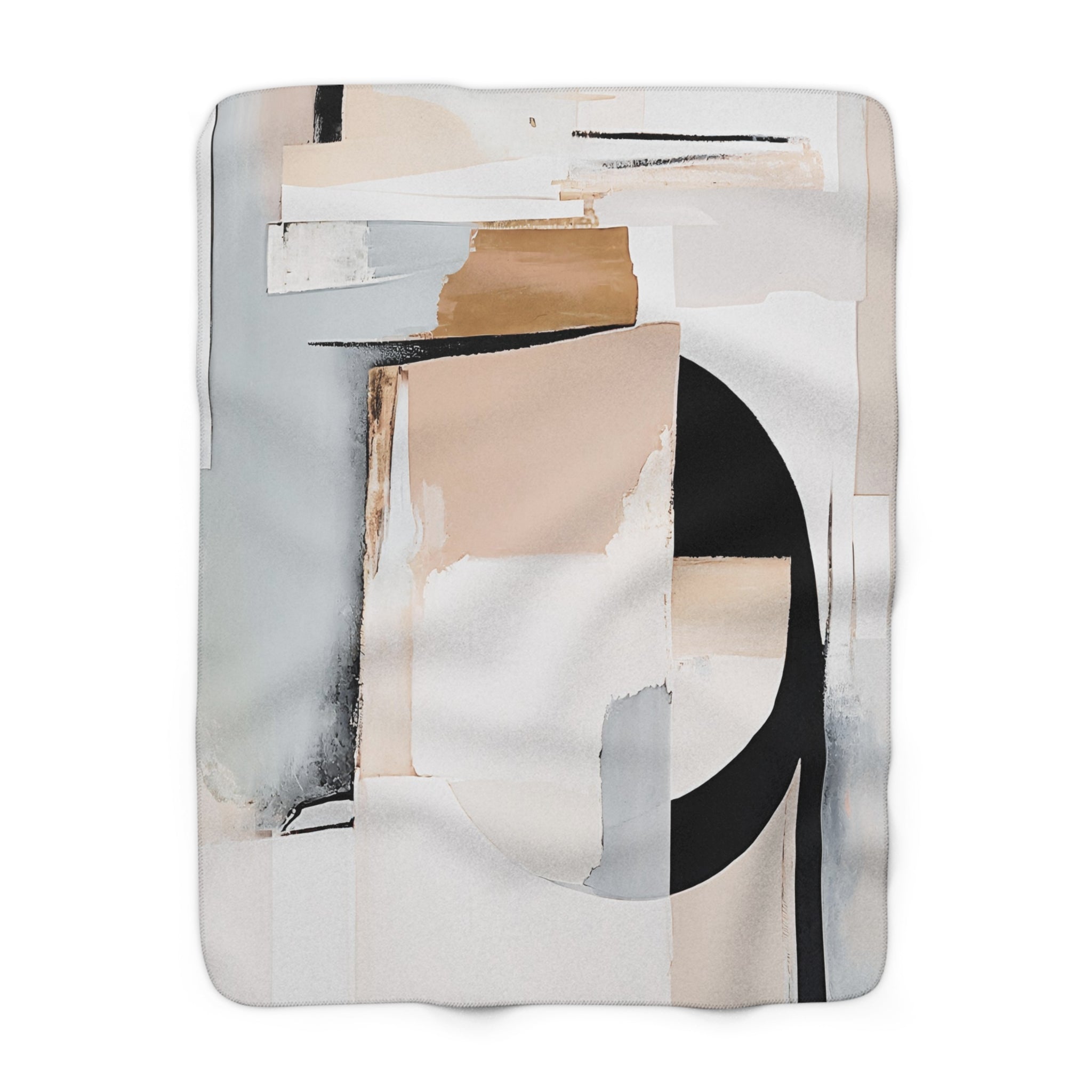 Comfy Accent Blanket | Abstract Beige Grey Black White