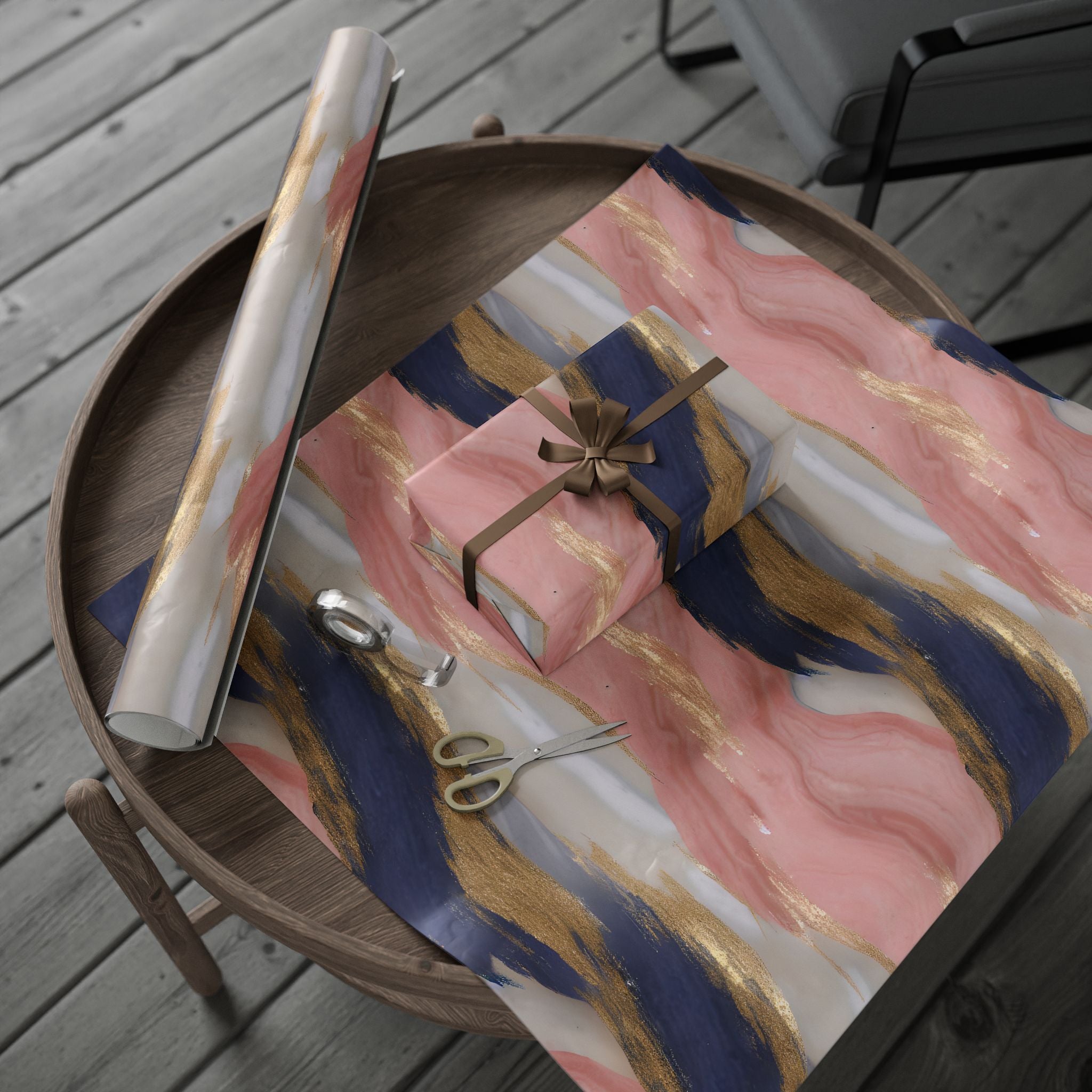 Abstract Wrapping Papers, Pink Blue Gift Wrapping for the Holidays, Birthdays, and any other occasions,