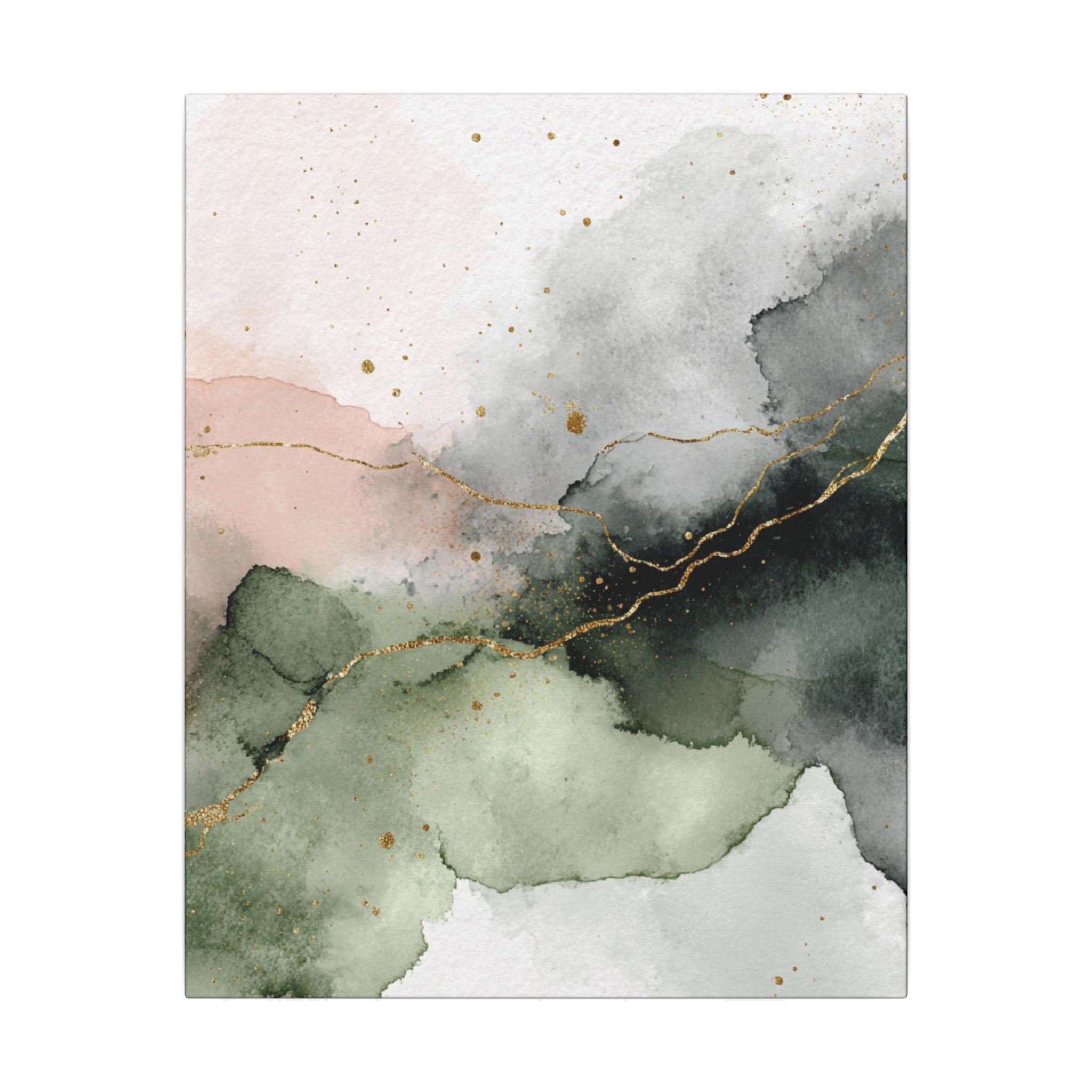 Abstract Neutral Wall Art Print | Boho Earthy Home Decor | Green, Blush Pink Modern Organic Art