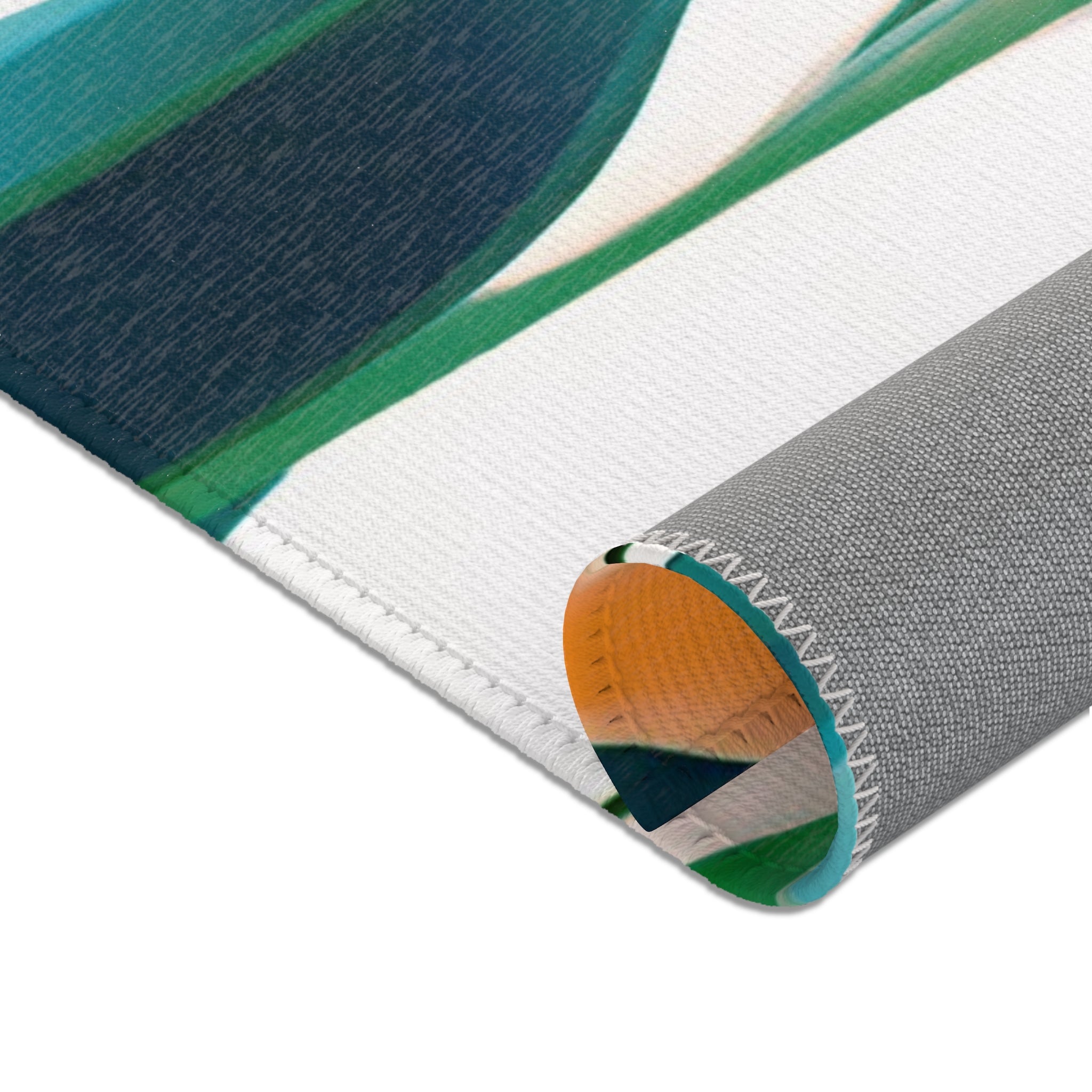 Abstract Large Area Rug | Modern Rug, Teal Navy Blue, White Orange