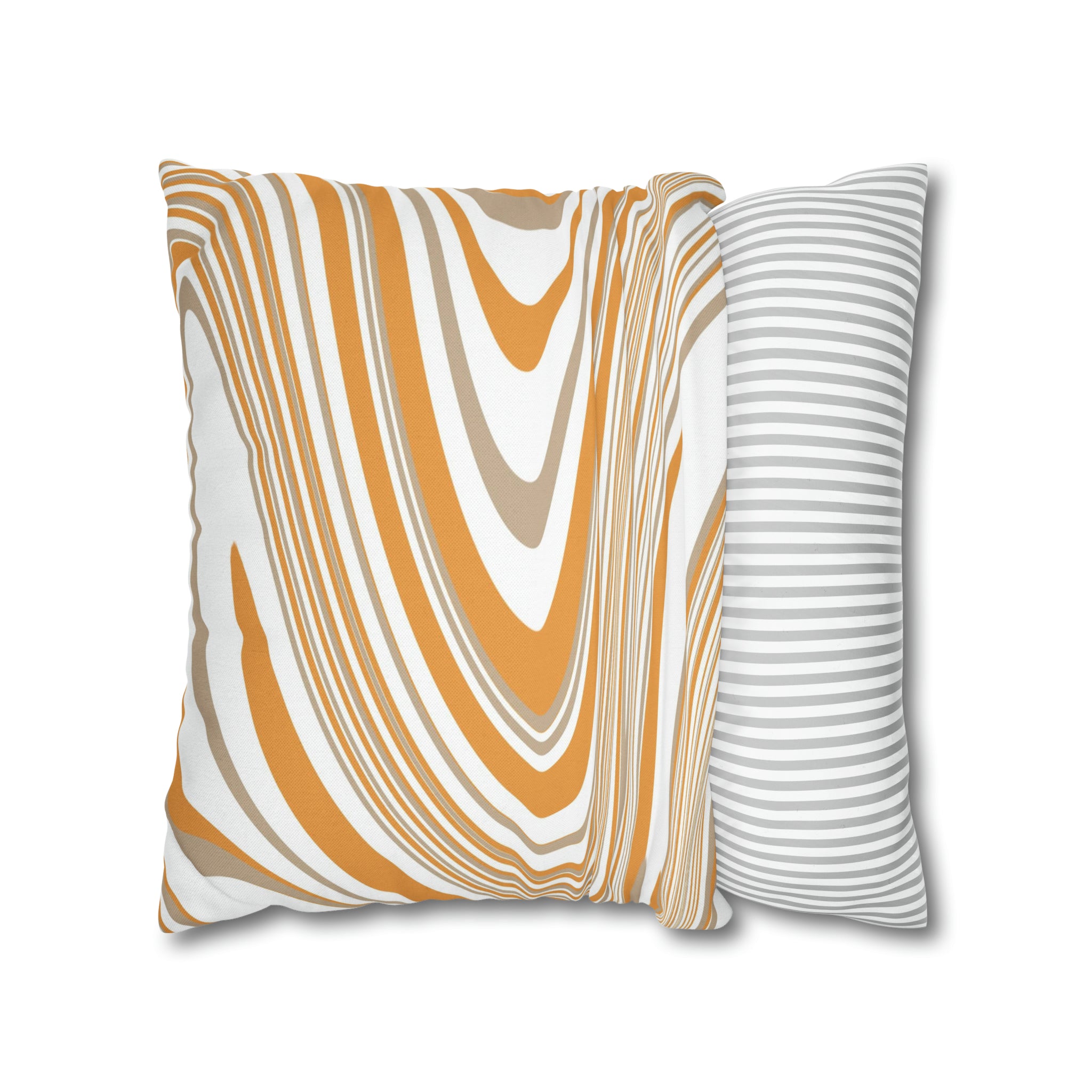 Abstract Pillow Cover | Orange Beige White