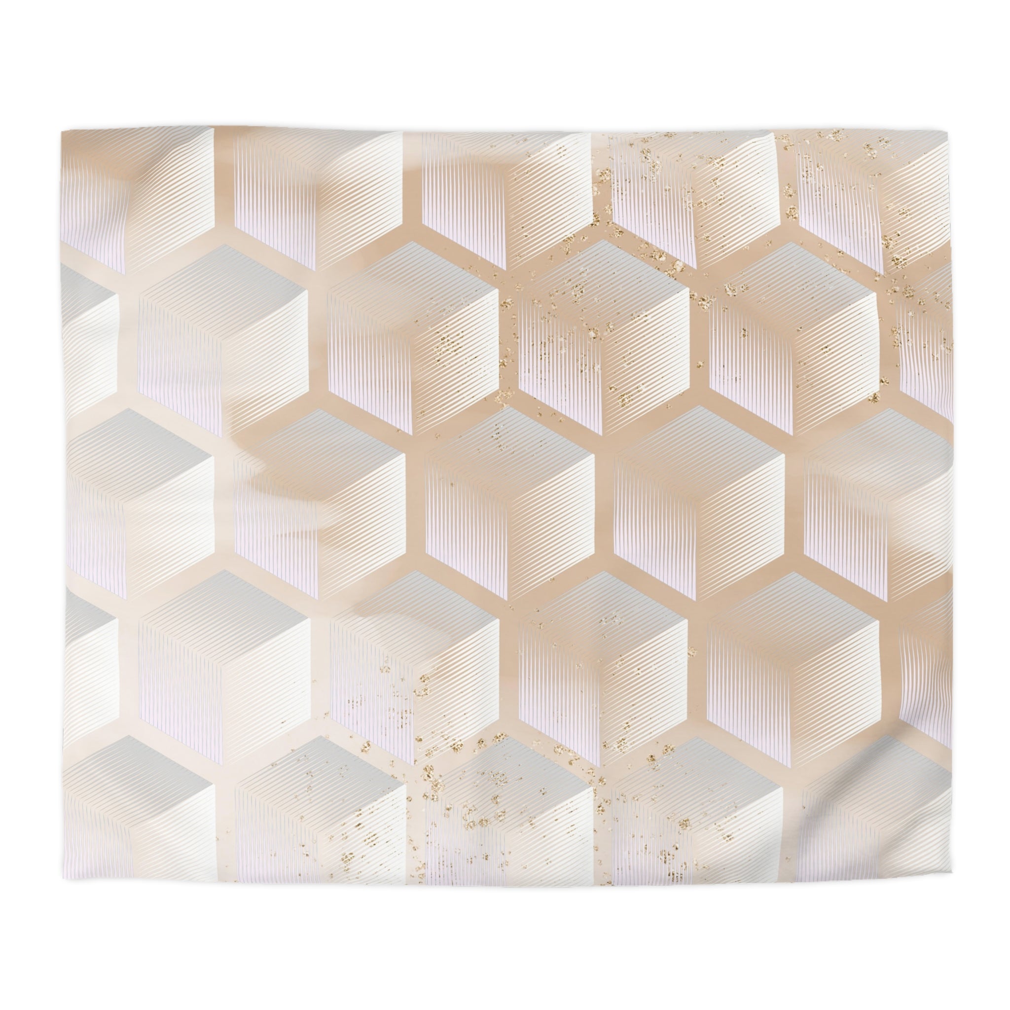 Geometric Duvet Cover | Pastel Pink Beige | Bedroom Decor