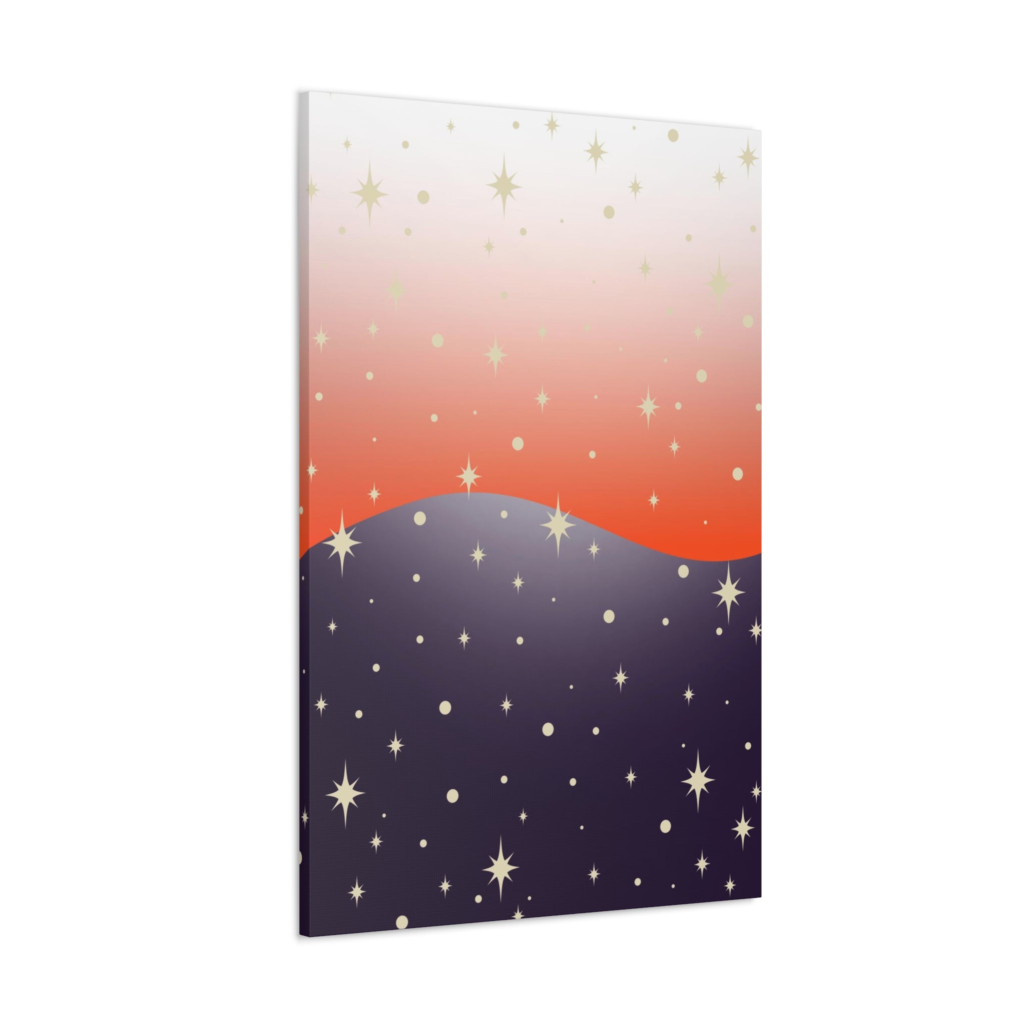 Abstract Canvas Wall Art | Purple Red White Ombre Stars