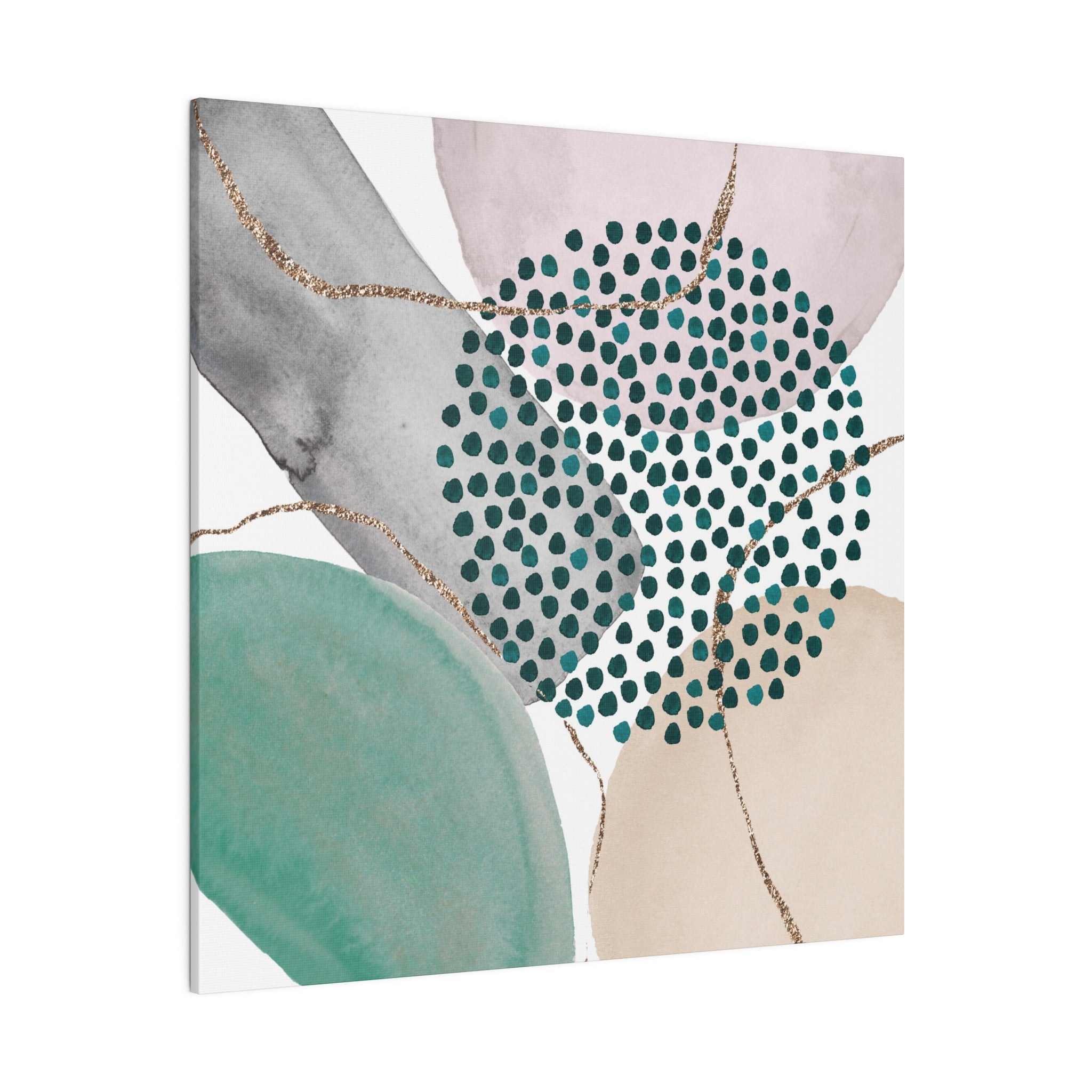 Abstract Artwork | Canvas Wall Art | Pastel Green Blue Beige