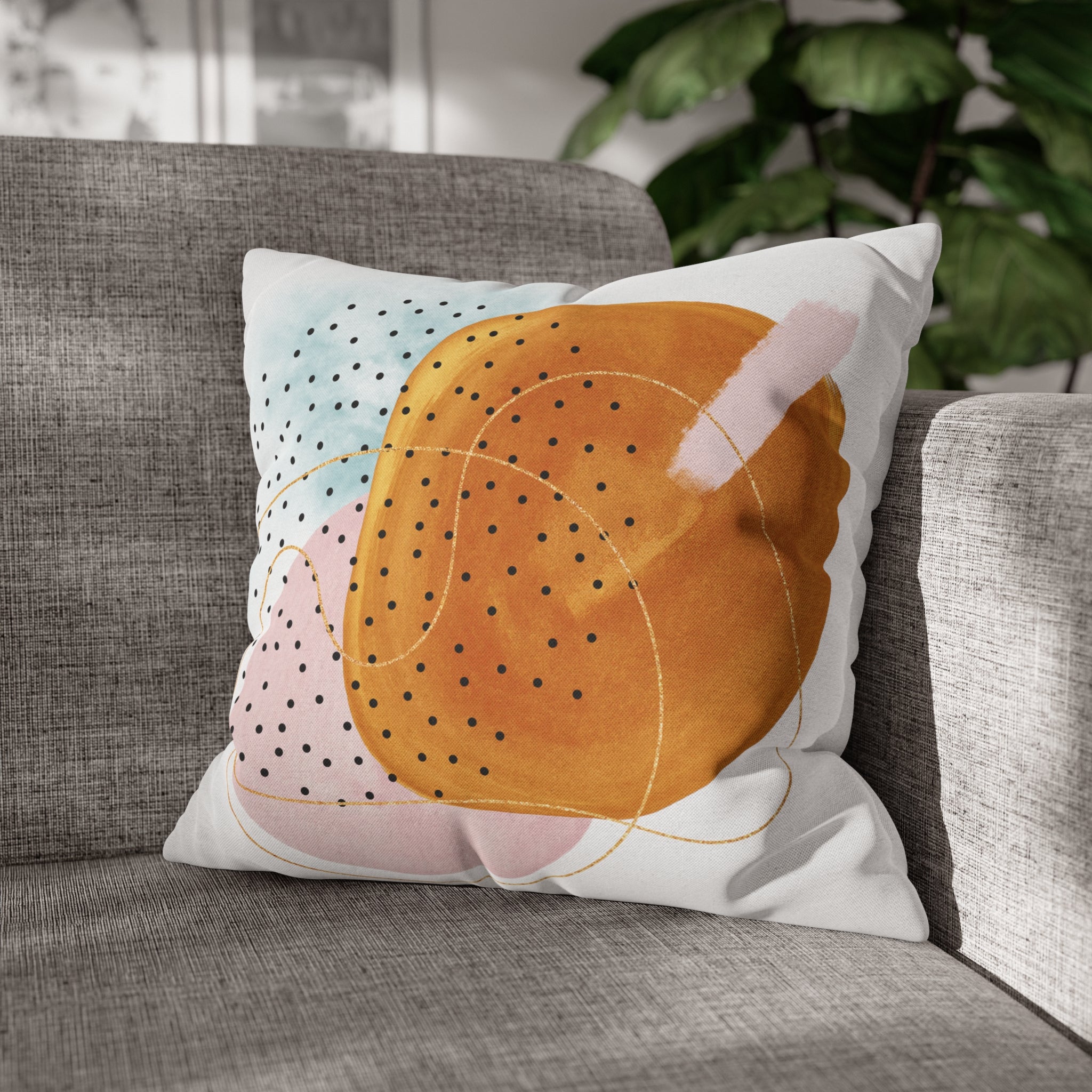 Abstract Pillow Cover | Burnt Orange Blush Pink White Blue