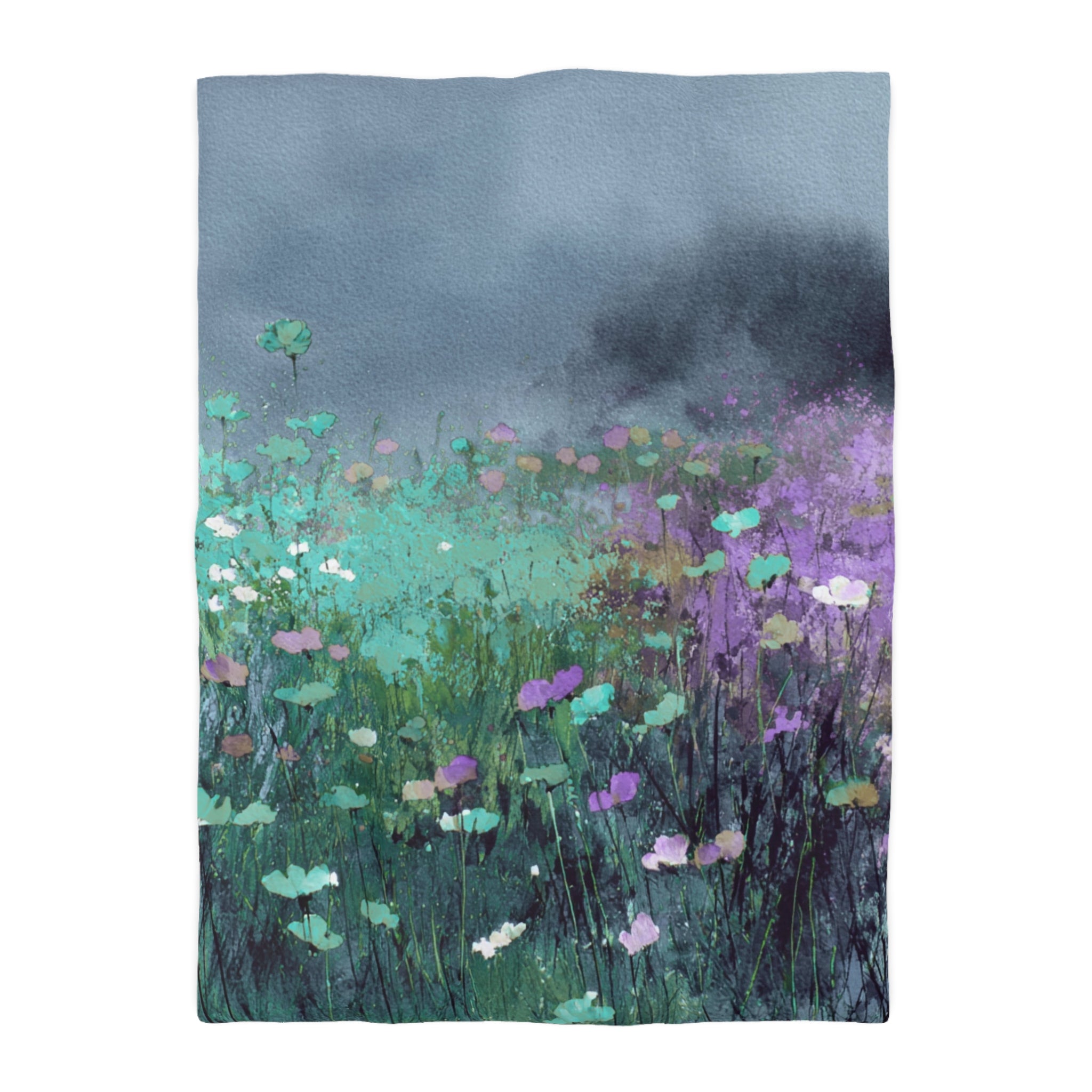 Floral Duvet, Pillow Cover | Teal Purple Bedroom Decor