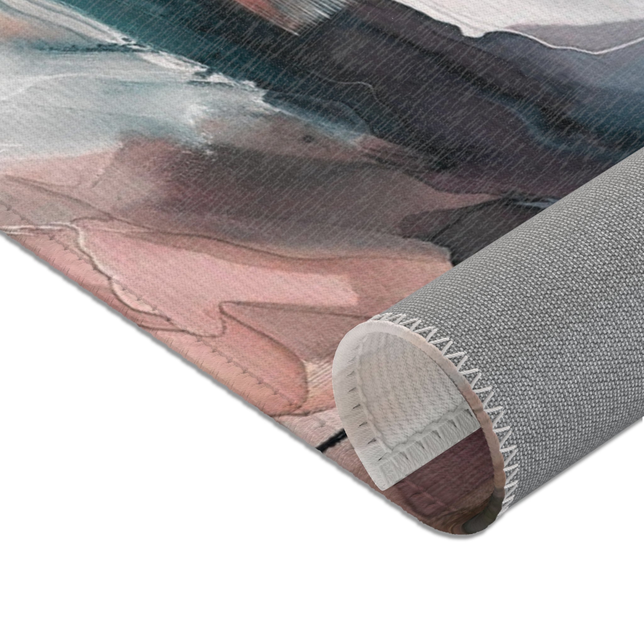 Abstract Large Area Rug | Navy Mauve Beige White