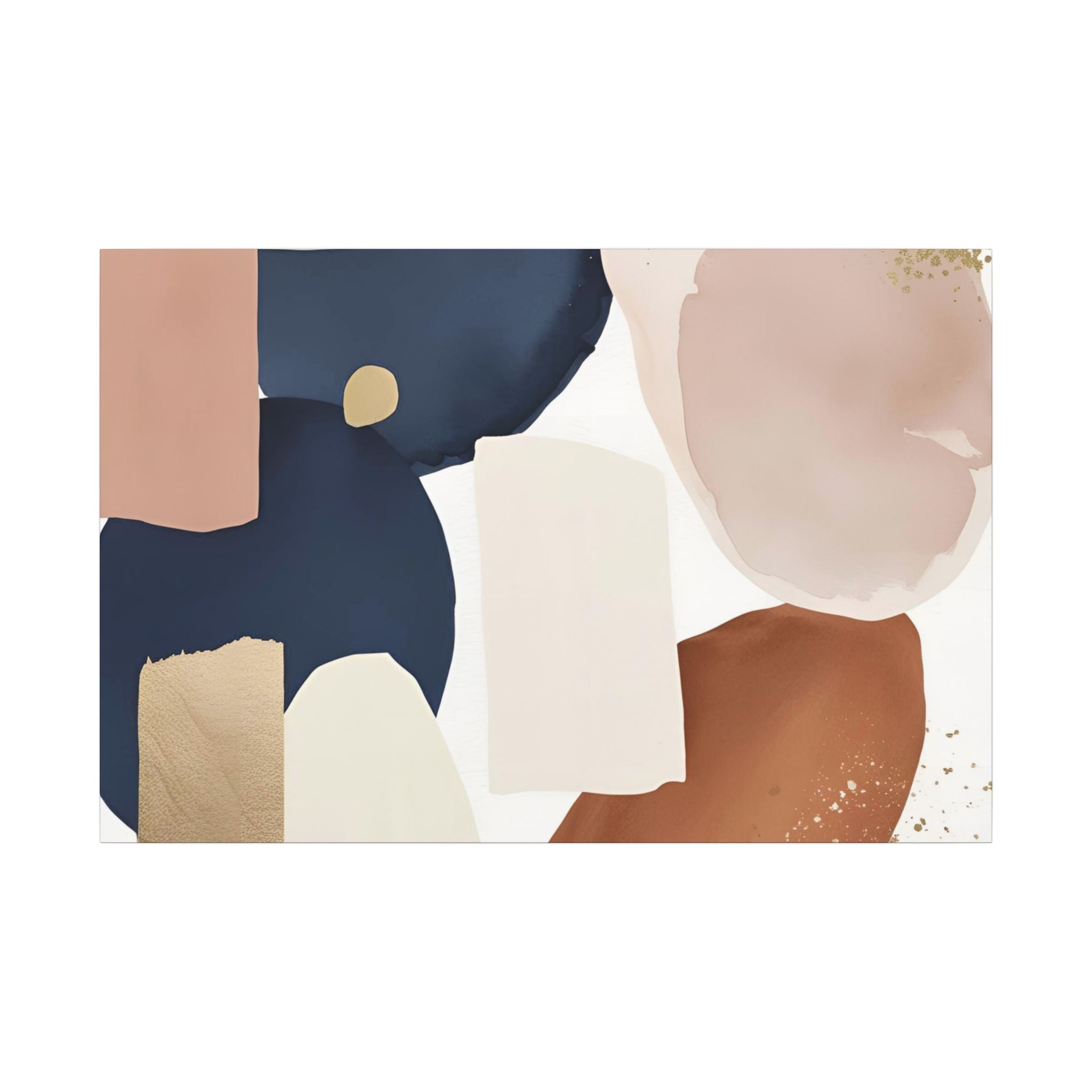 The image is an abstract art piece featuring various shapes and colors, including shades of blue, pink, and brown.