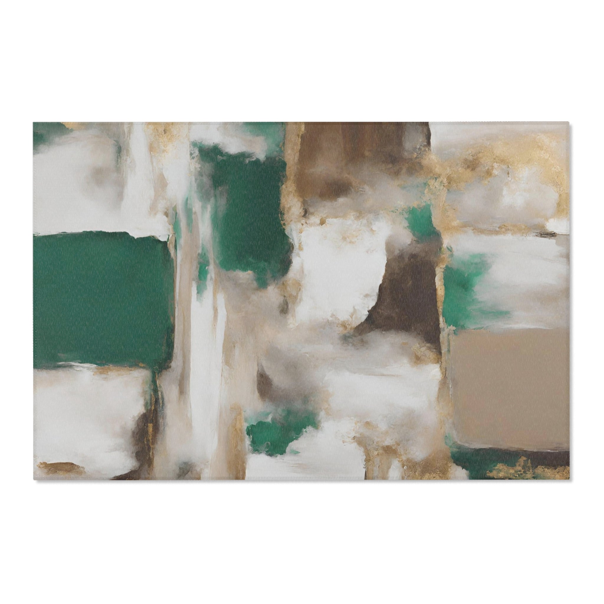 Abstract Large Area Rug | Green Brown Beige