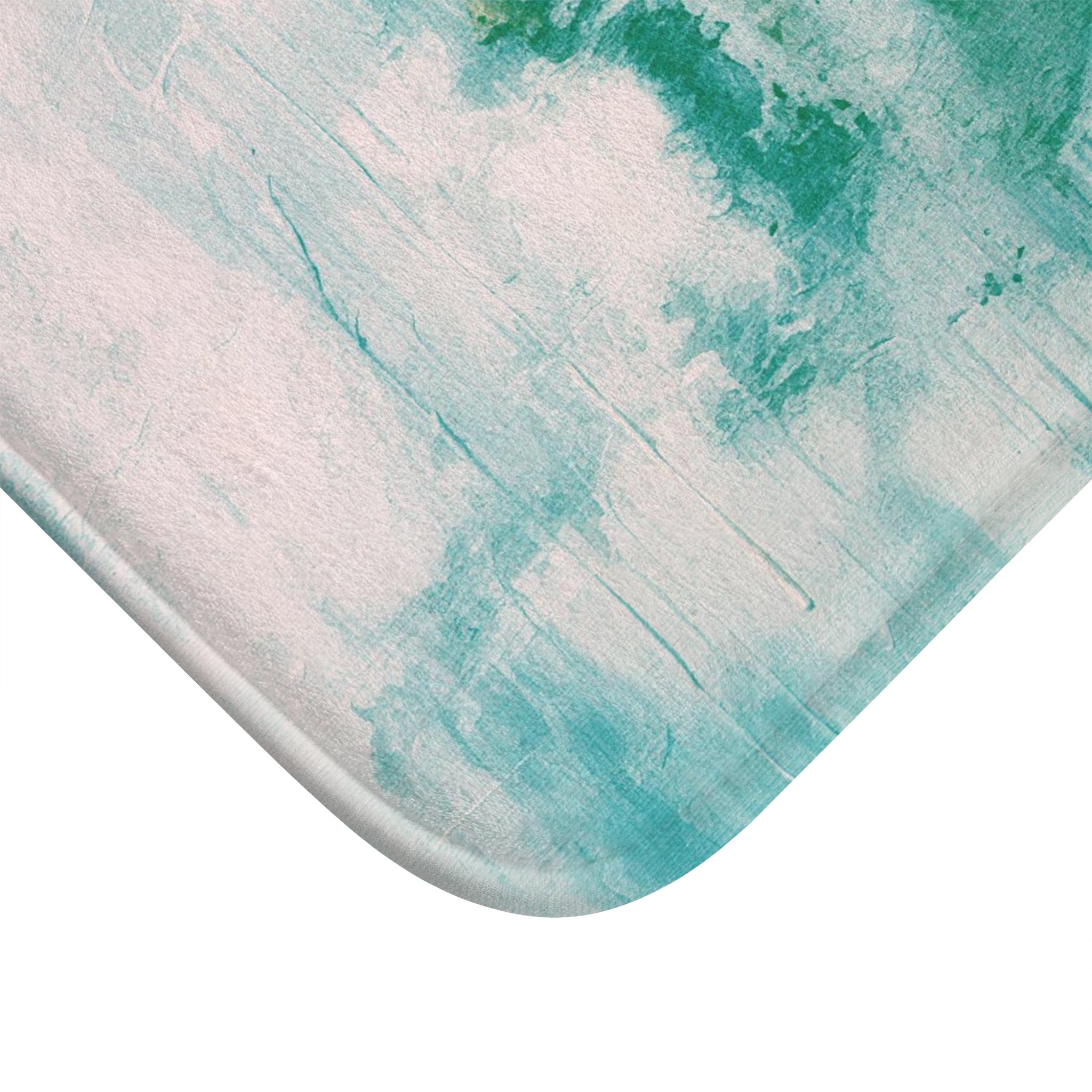 Boho Bath, Kitchen Mat | Modern Green Pink, Muted Gold Floor Rug