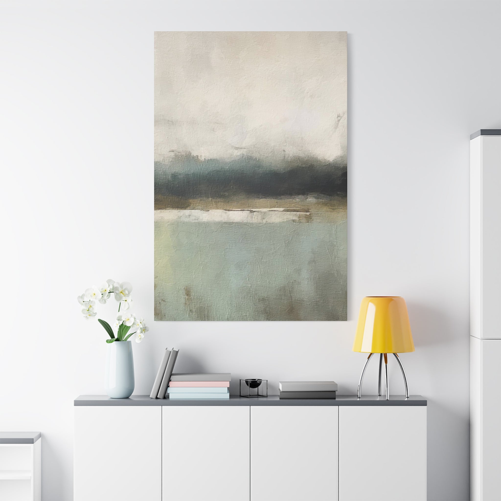 Abstract Coastal Horizon Matte Canvas Art — Stretched 1.25"