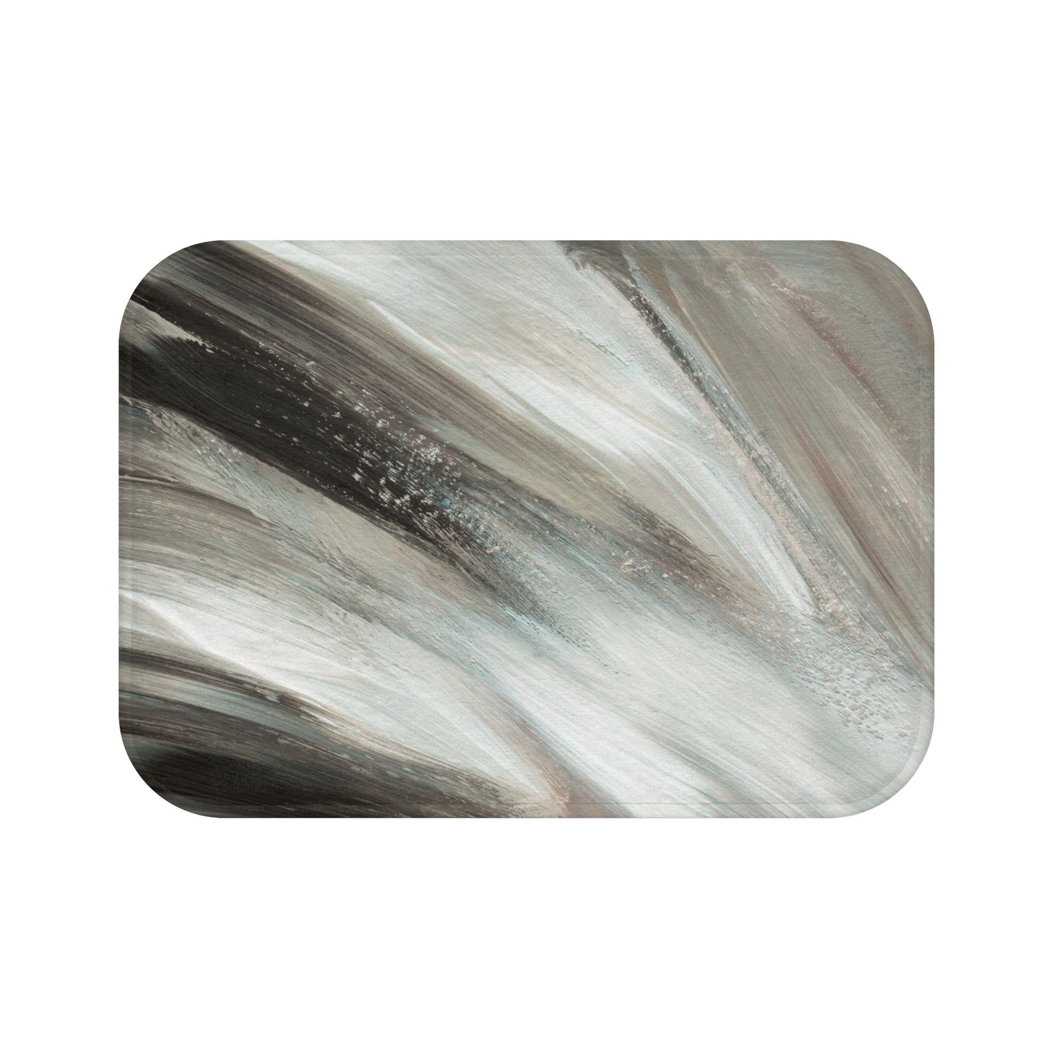 Abstract Bath Mat | Grey White Kitchen Mat