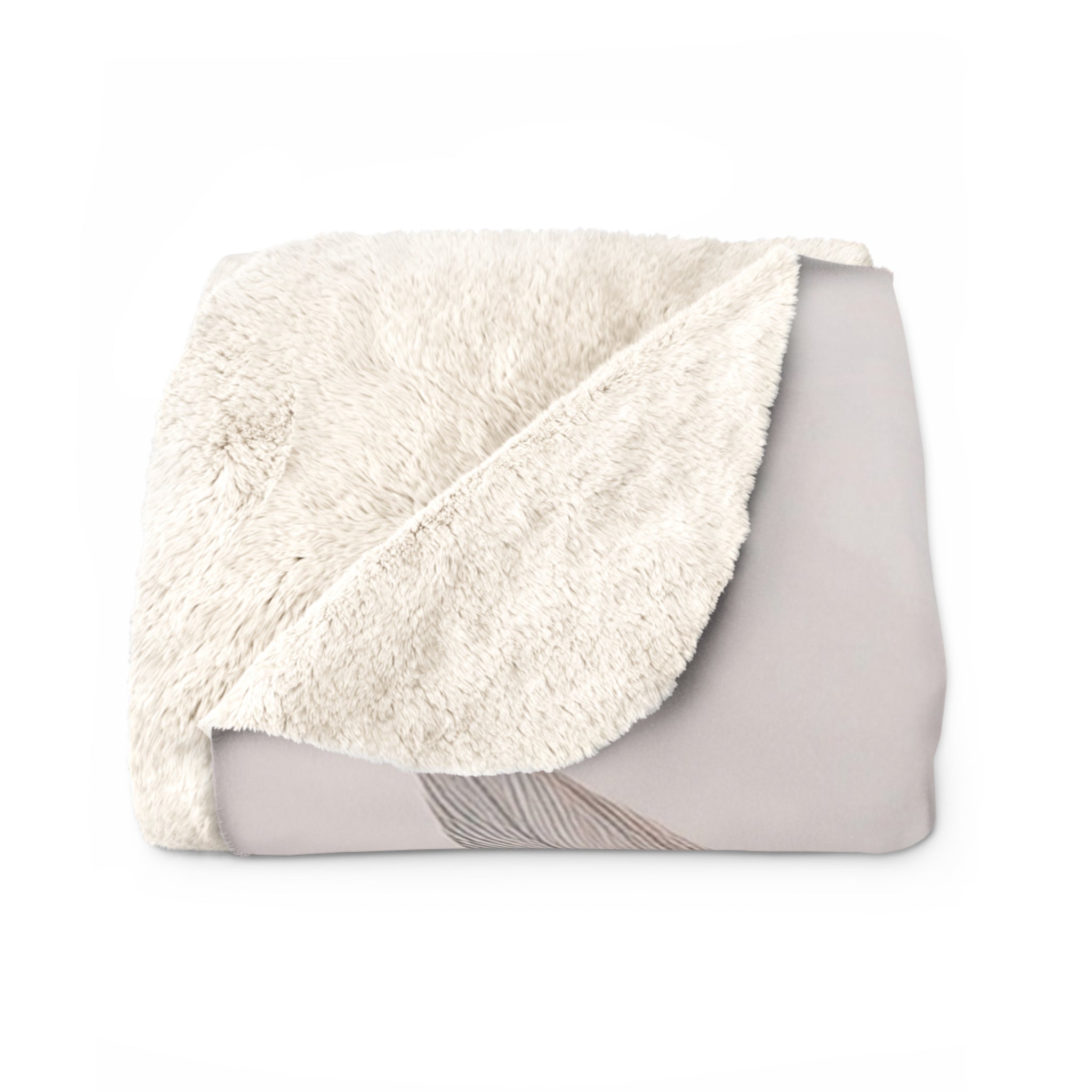 Abstract Leaf Throw Blanket | Earthy Neutral Blue Blush Beige