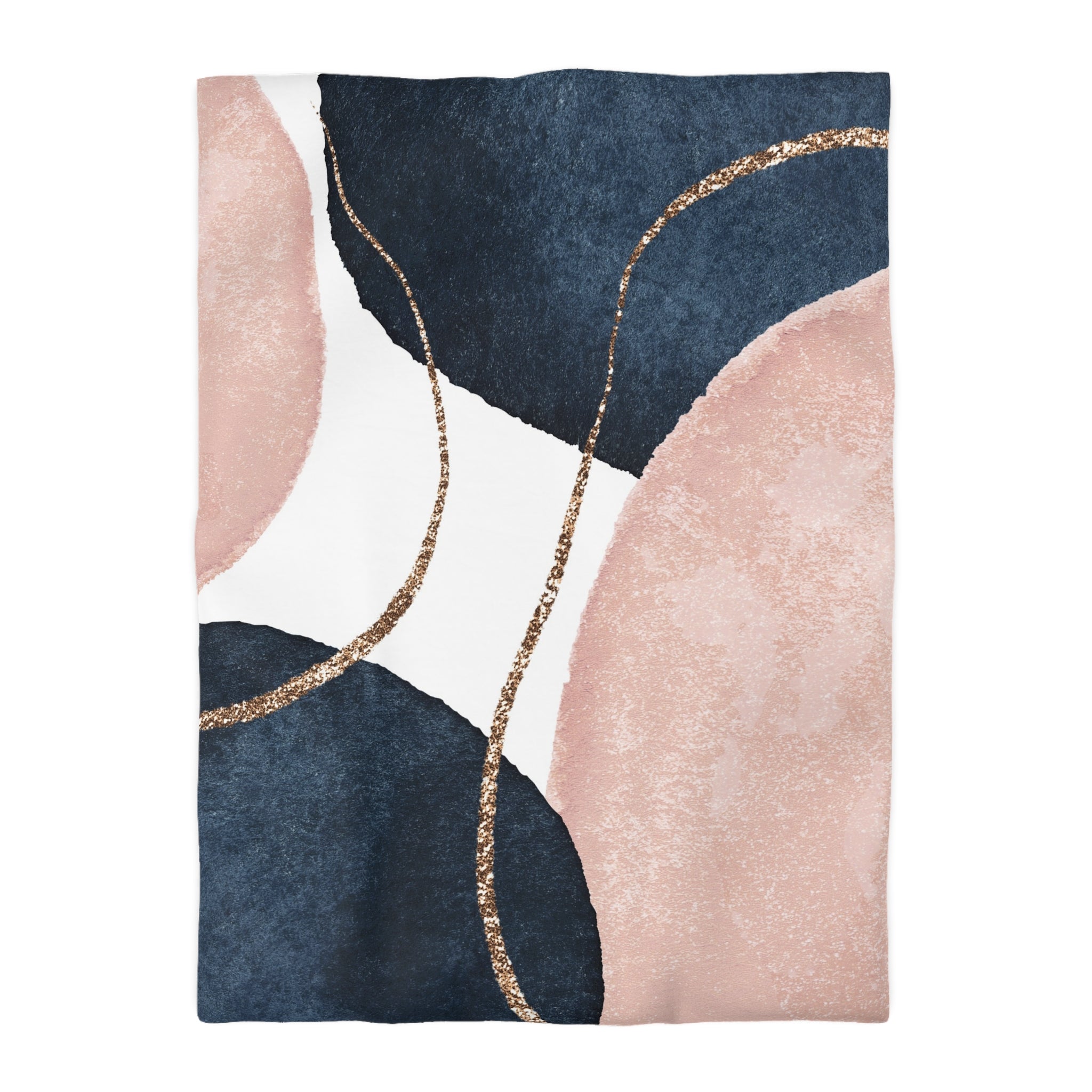 Abstract Duvet, Pillow Cover | Navy Blue, Blush Bedroom Decor