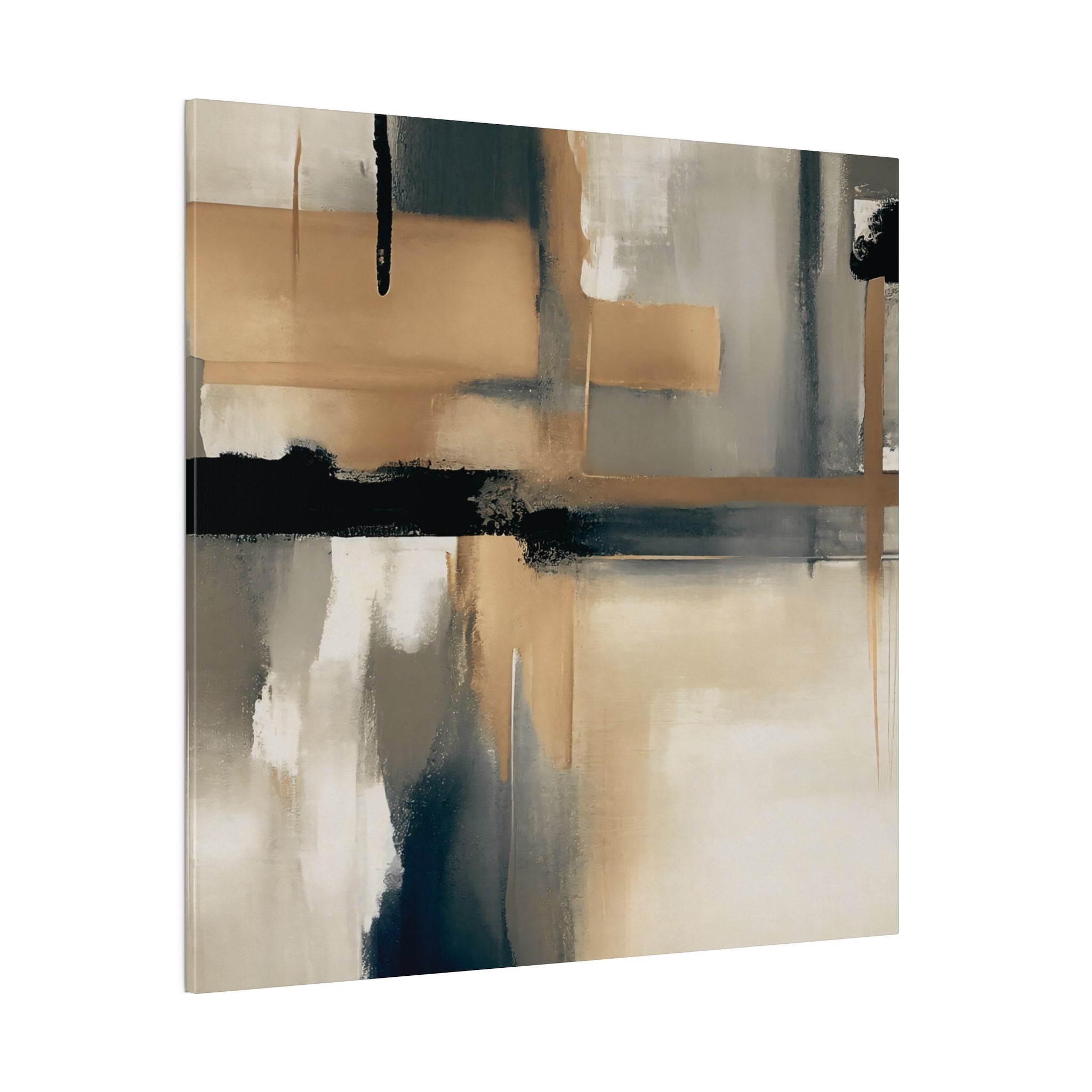 Canvas Wall Art | Earthy Beige Black Taupe Wall Artwork
