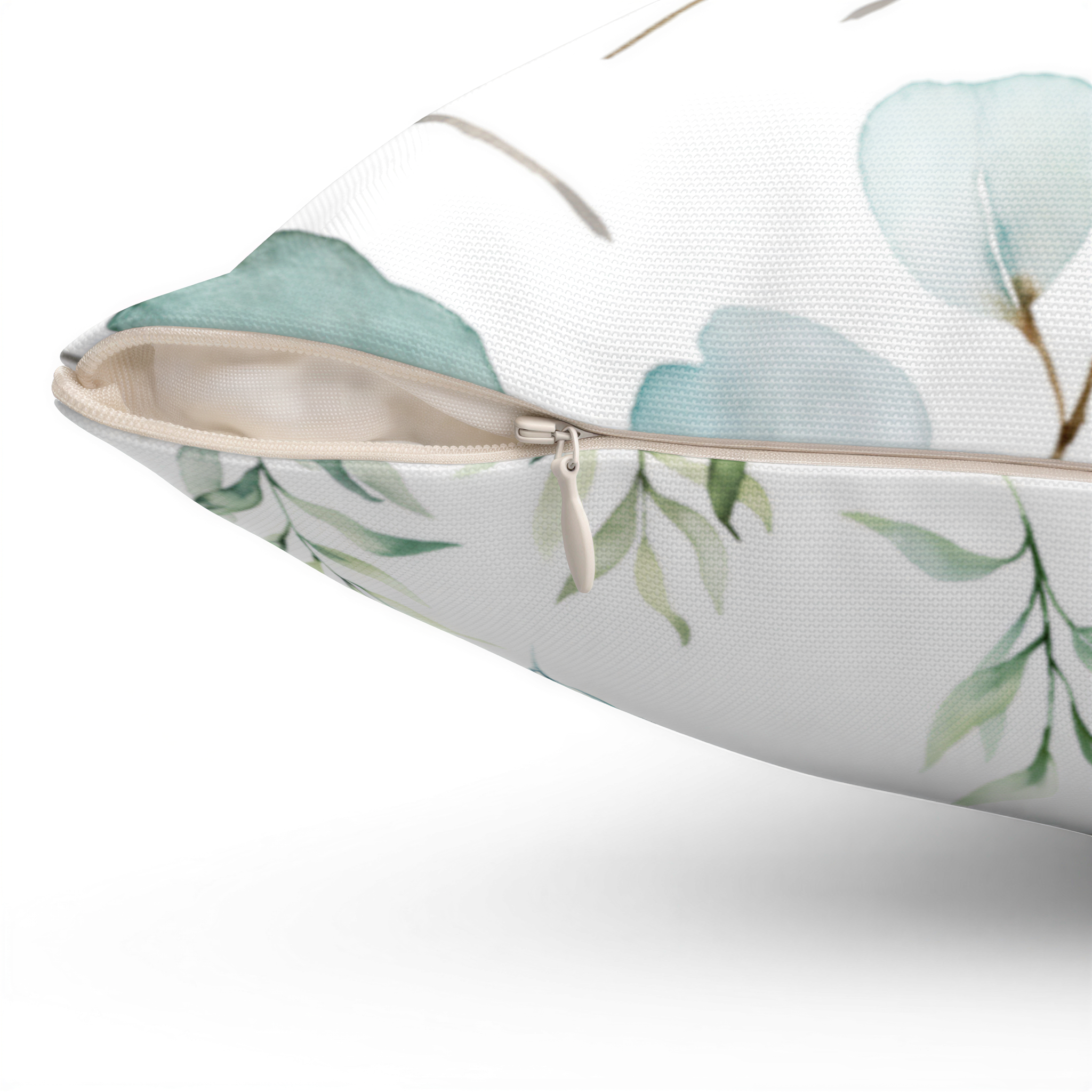 Green and White Eucalyptus Pillow Cover