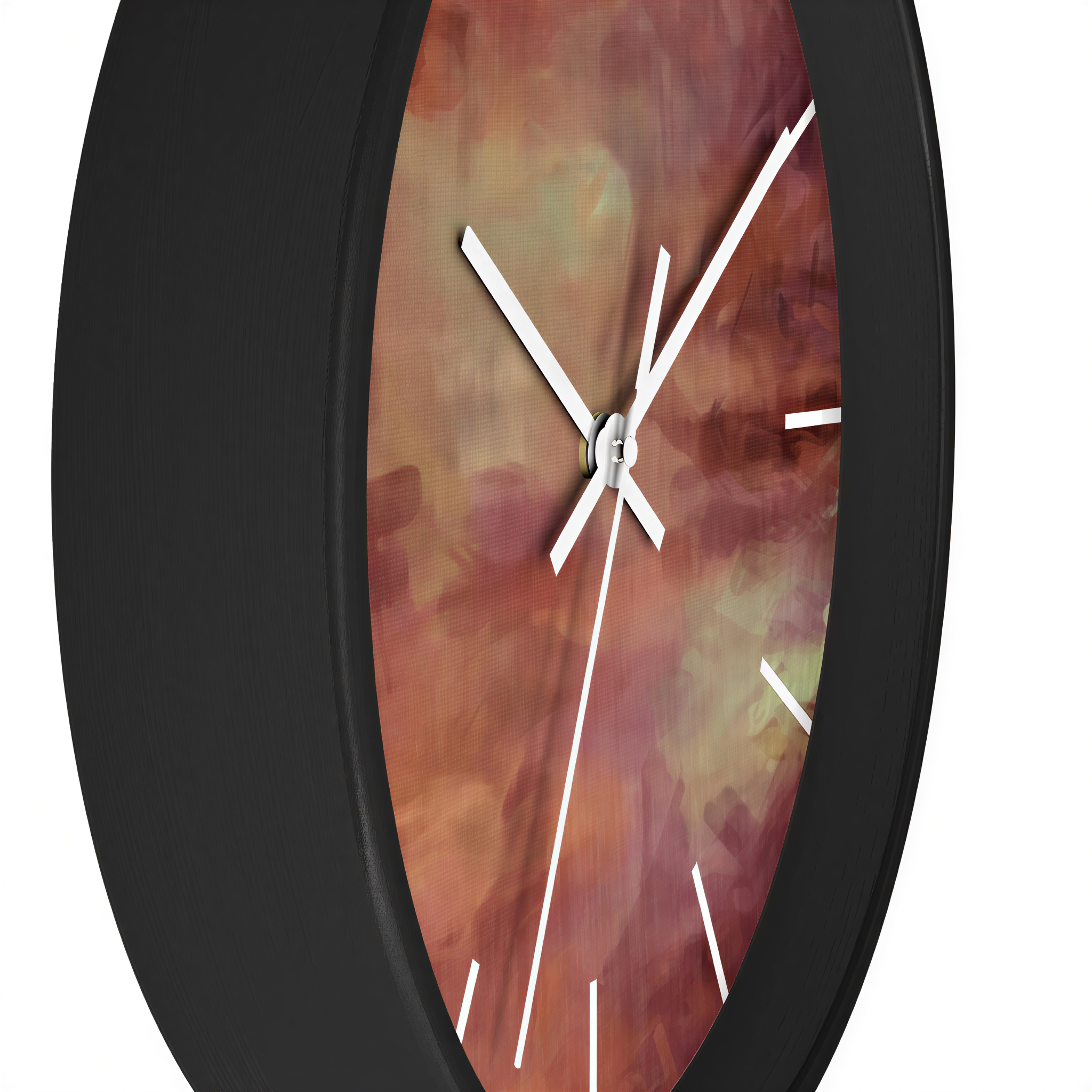 Abstract 10" Wood Wall Clock | Rust Brown - Wall Clock
