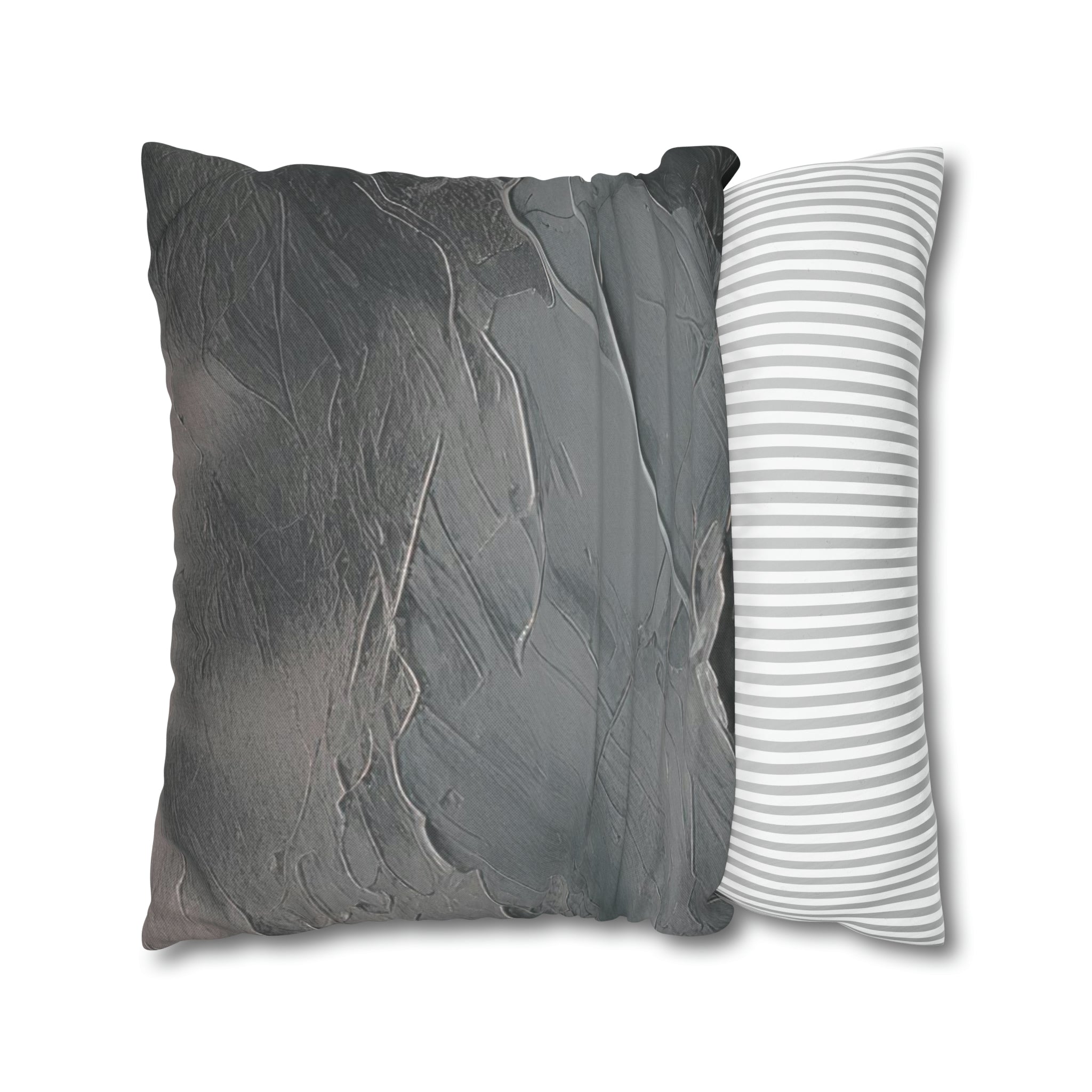 Abstract Pillow Cover | Slate Grey, Blush Pink