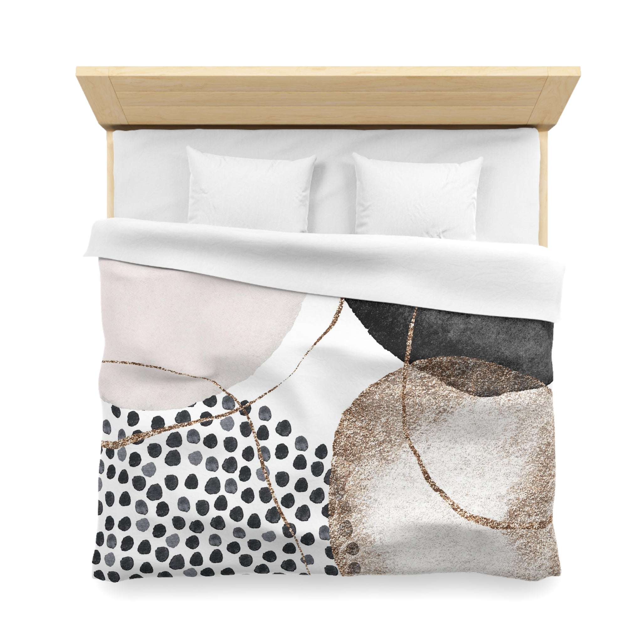 Abstract Duvet Cover | Blush Beige, Black Grey White | Bedroom Decor