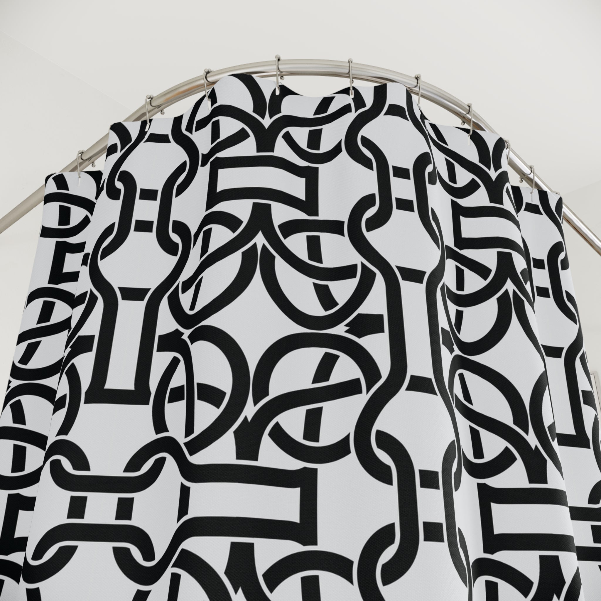 Black and White Shower Curtain | Art Deco Geometric