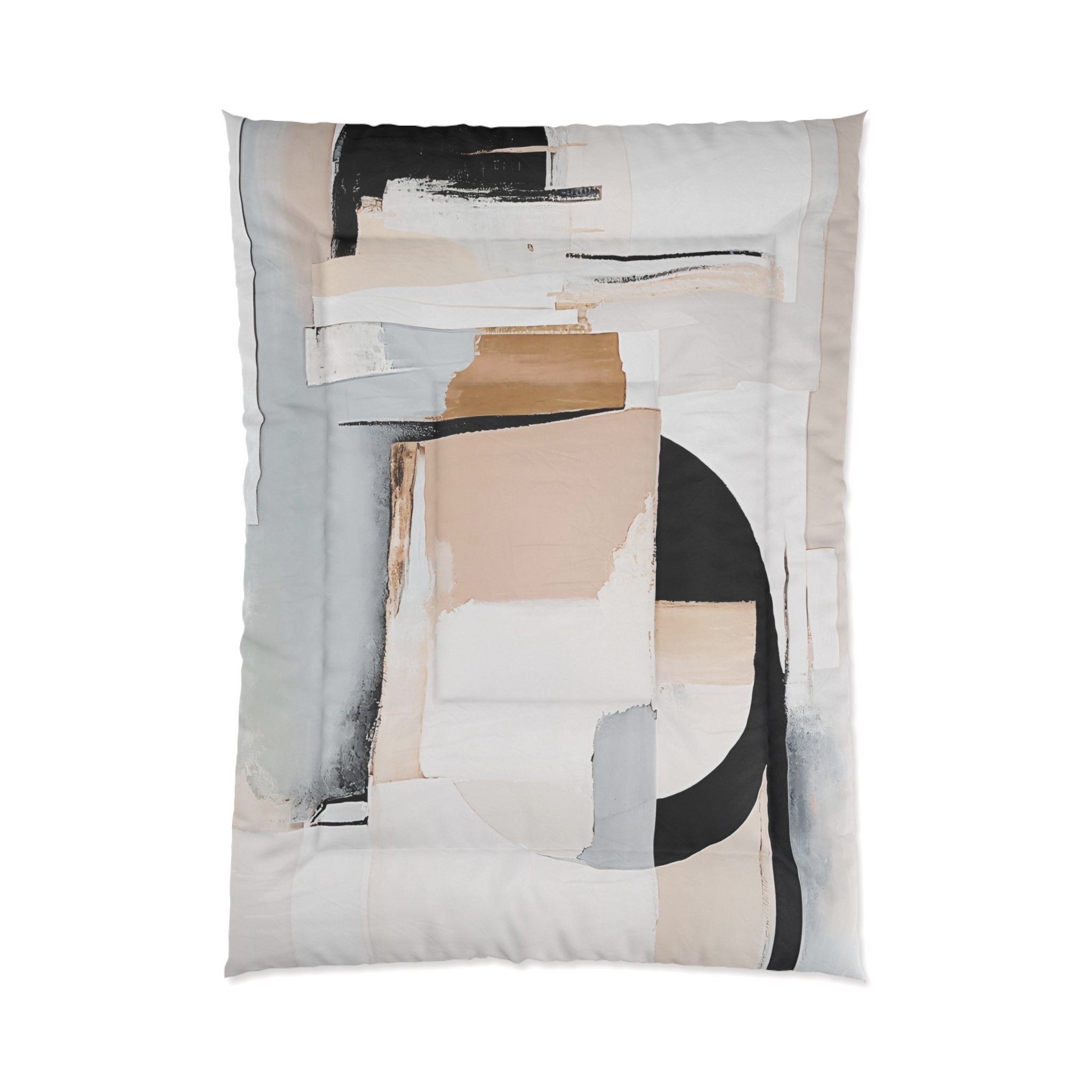 Modern Bedding Comforter | Abstract Grey, Beige Neutral
