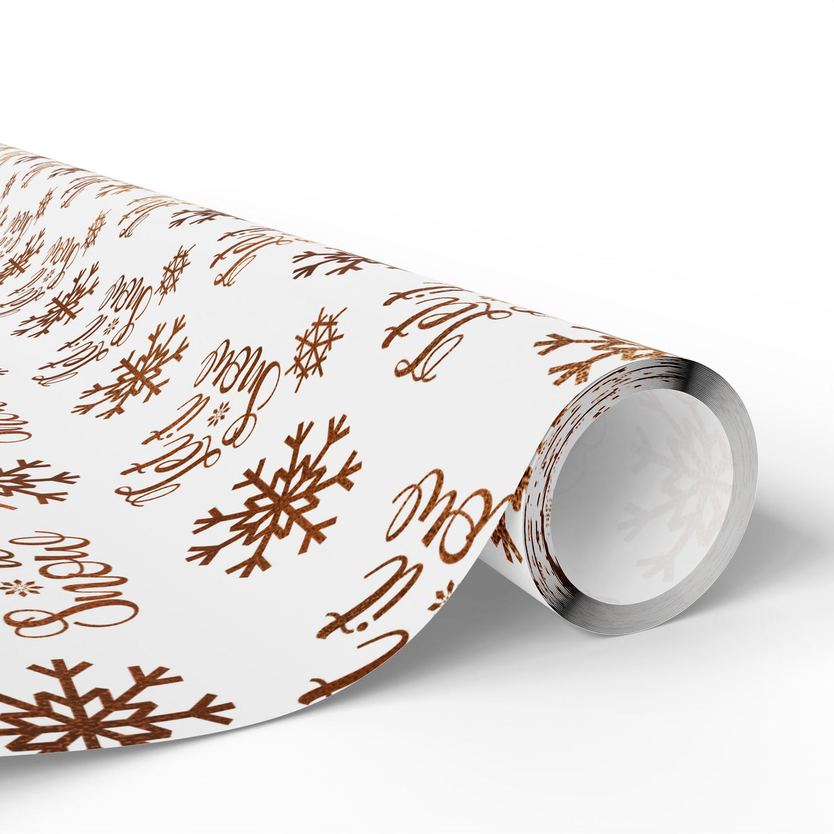 Let It Snow Christmas Wrapping Paper, Brown Gift Wrap
