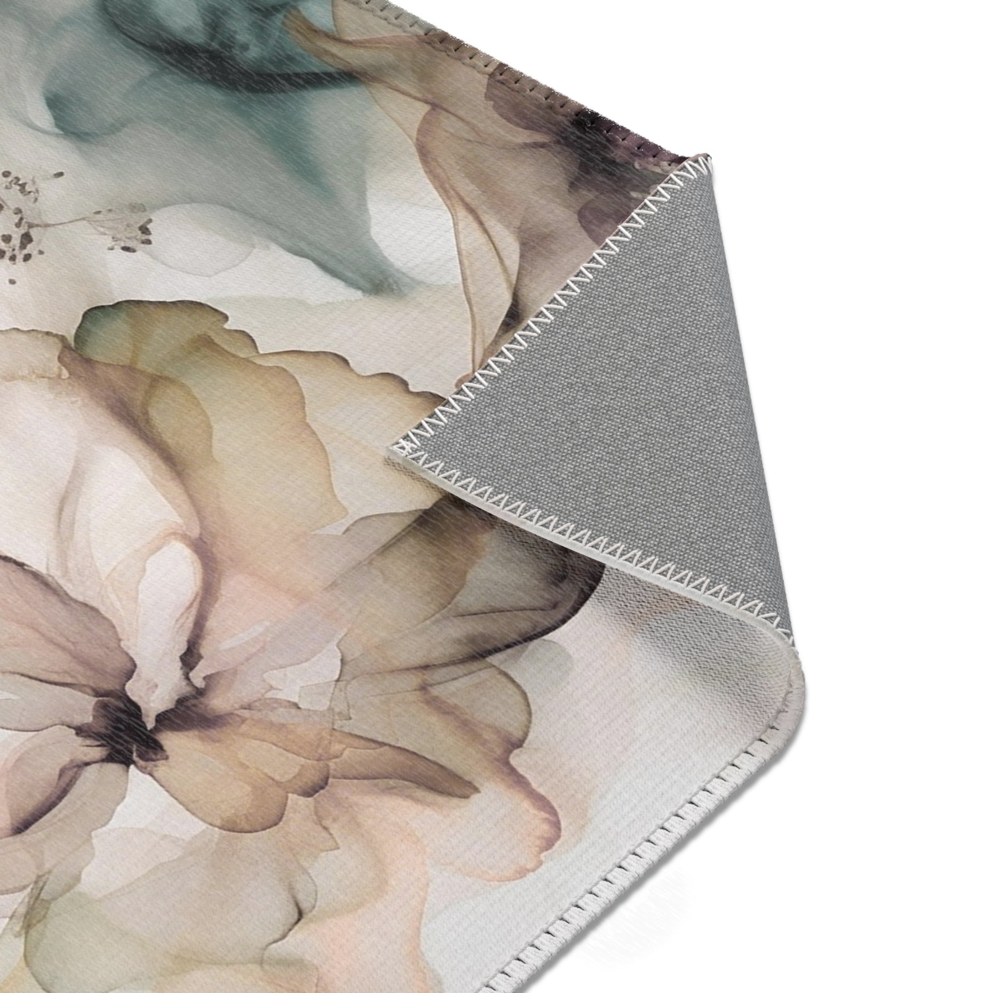Abstract Large Area Rug | Modern Ombre Floral Watercolor Rug