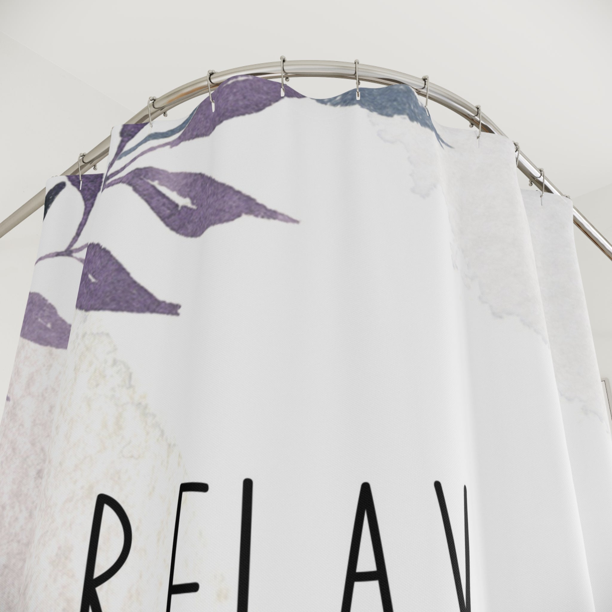 Relax Shower Curtain | Rae Dunn Inspired, Lavender Leaves