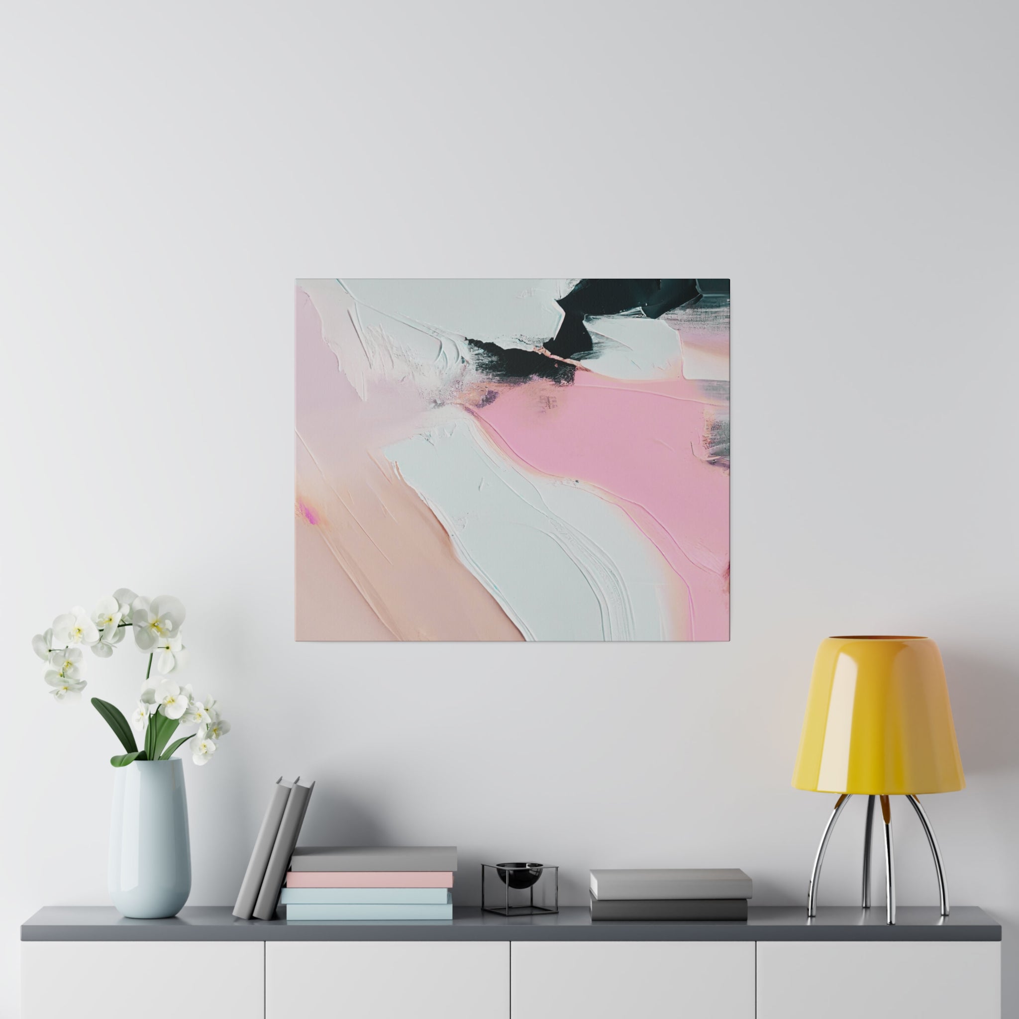 Canvas Wall Art | Blush Pink Beige White Wall Artwork