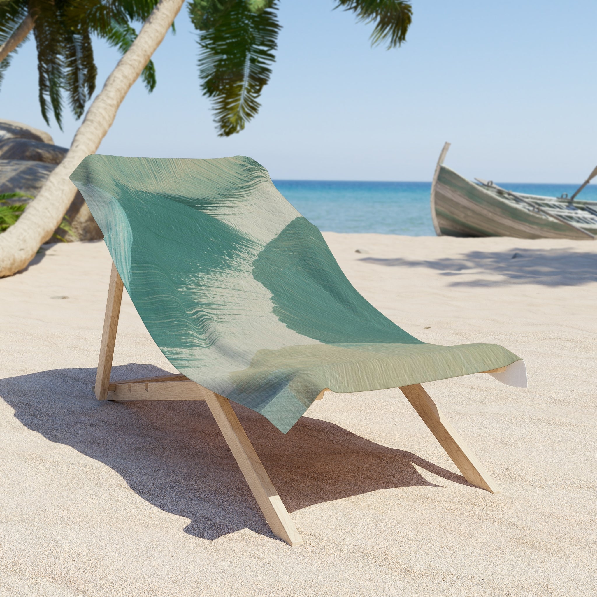 Bath, Beach Towel | sage green, beige