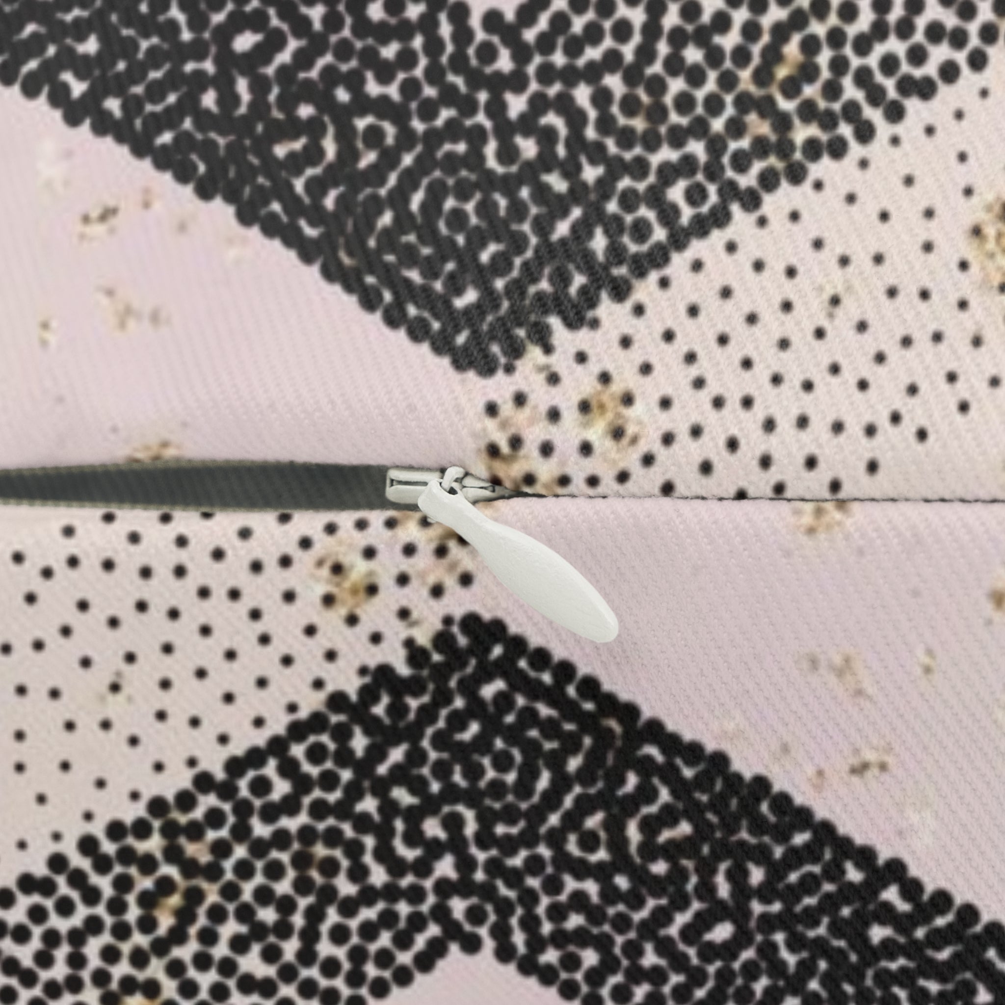 Abstract Lumbar Pillow | Blush Pink, Black Geometric