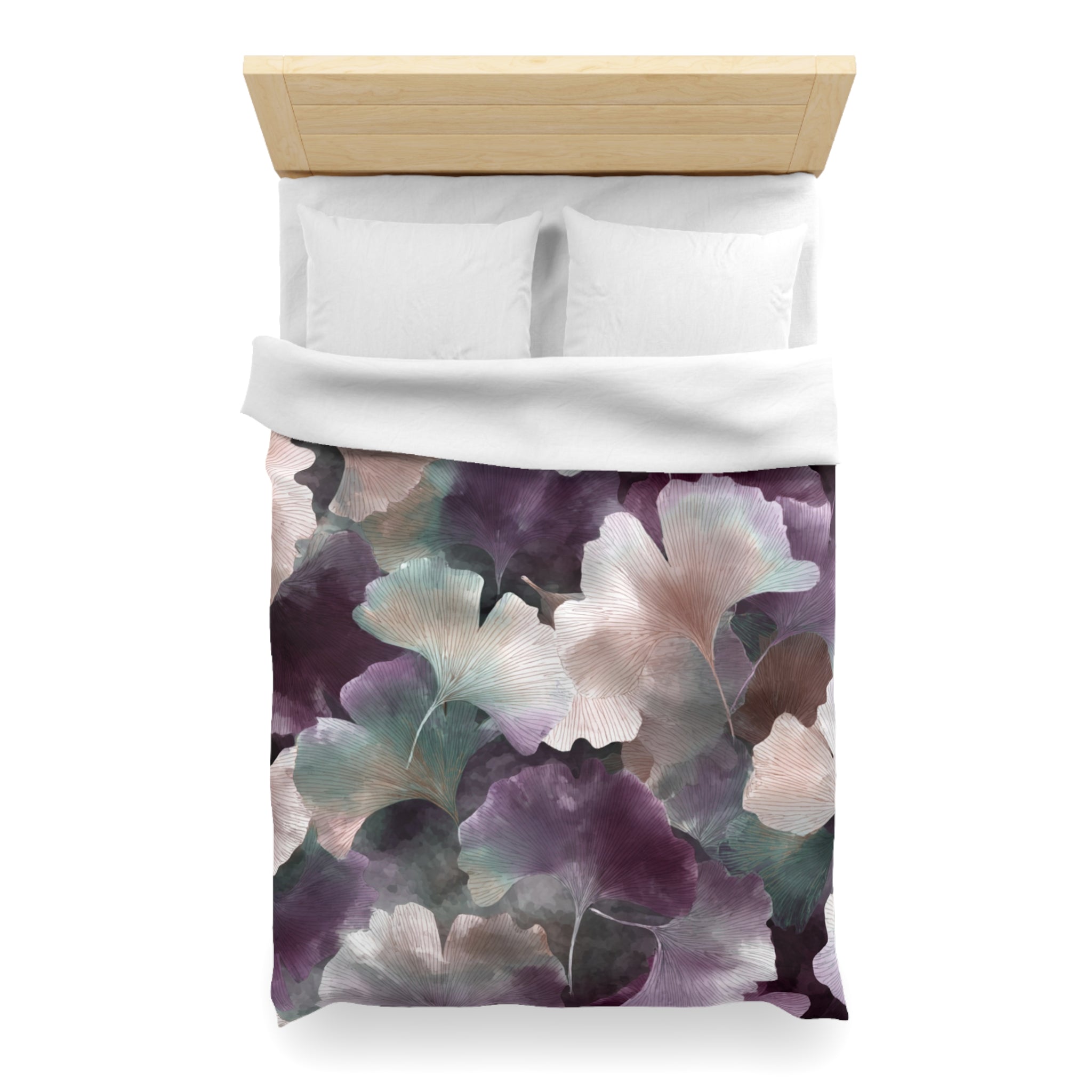 Purple Floral Duvet, Pillow Cover | Gingko Comforter, Farmhouse Bedroom Decor