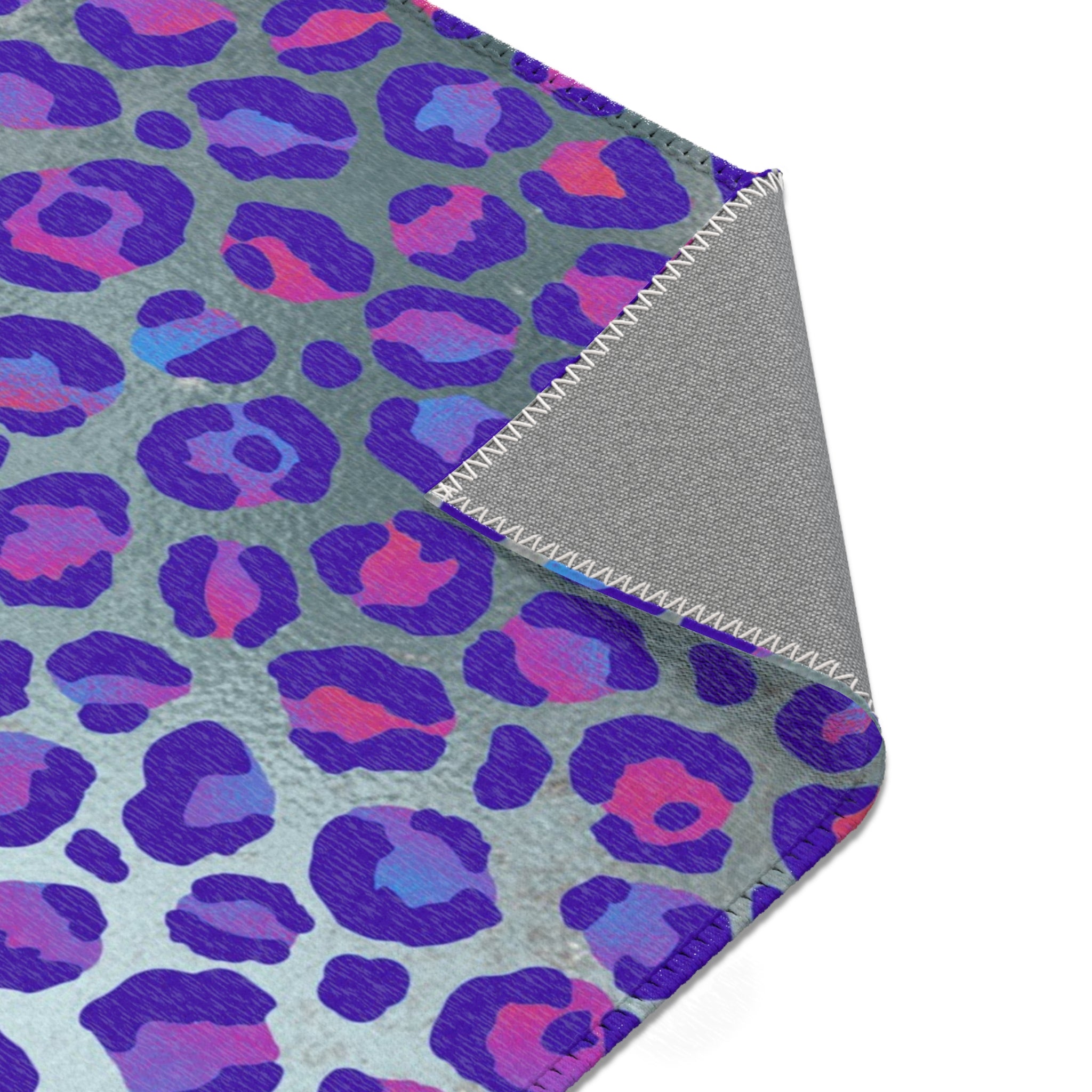 Colorful Large Area Rug | Purple Pink Blue Animal Print