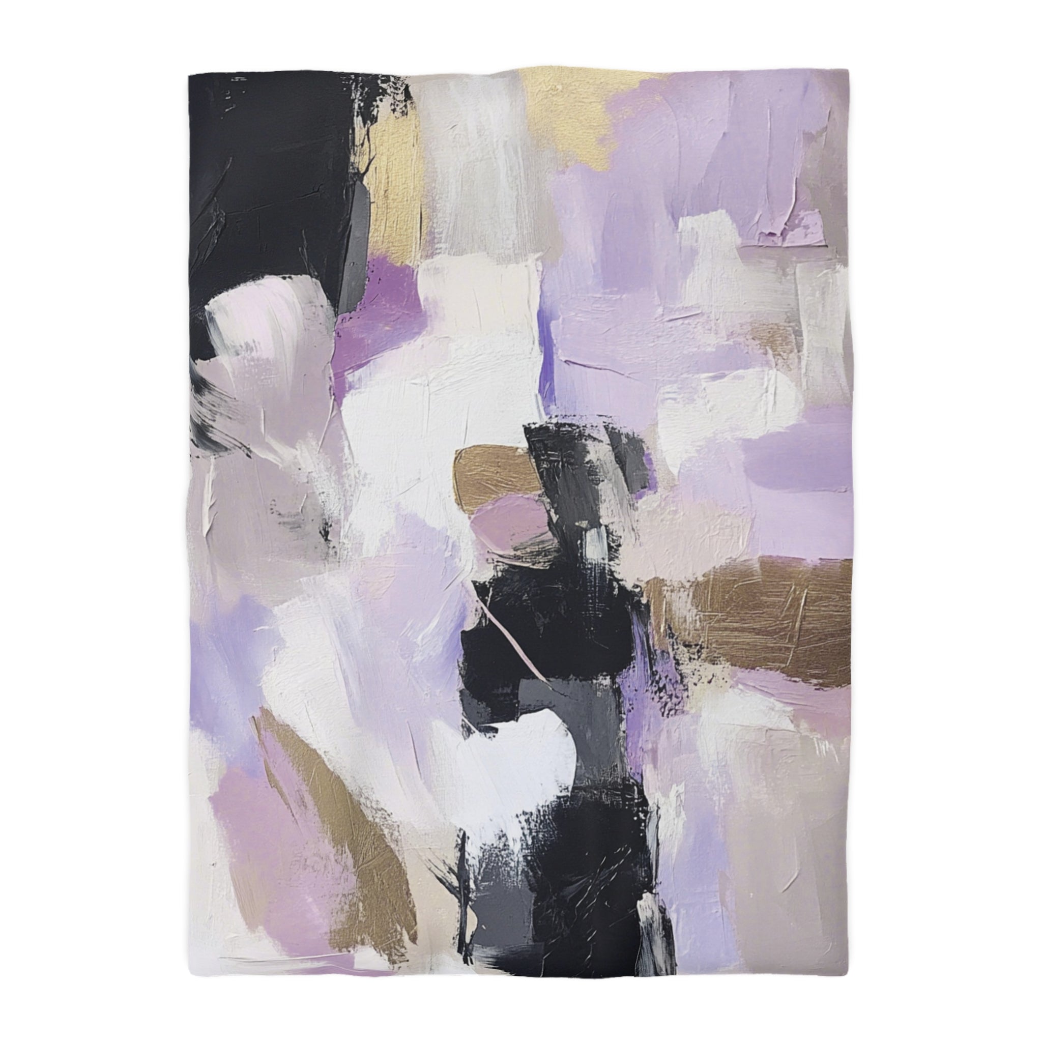 Abstract Duvet, Pillow Cover | Black Lavender White Bedroom Decor