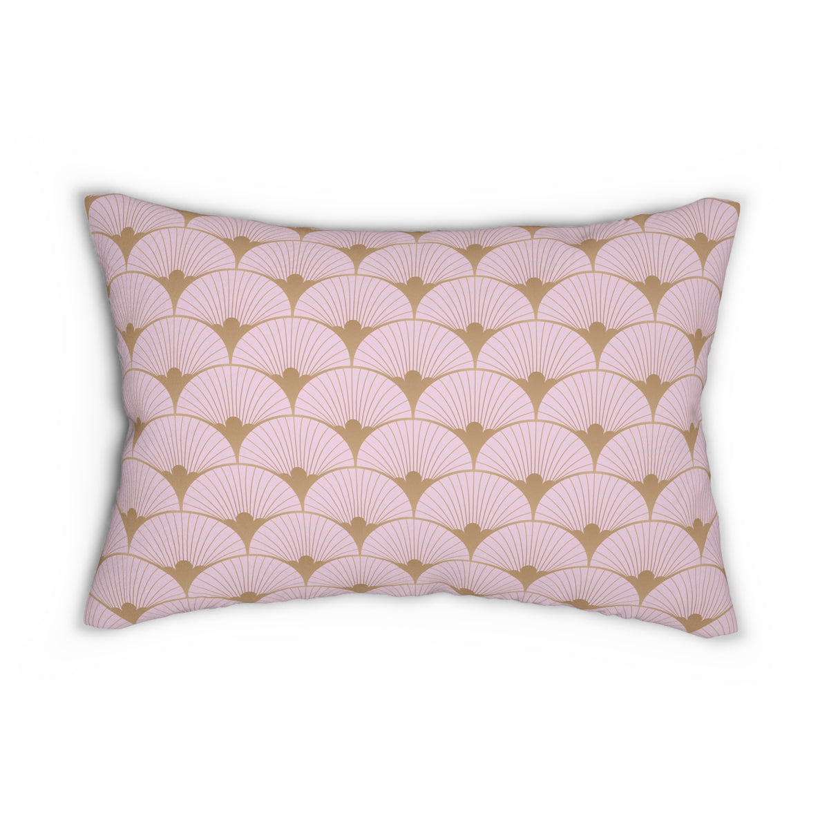 Blush Camel Deco Fan Lumbar Pillow 14x20, Vintage Accent Pillow