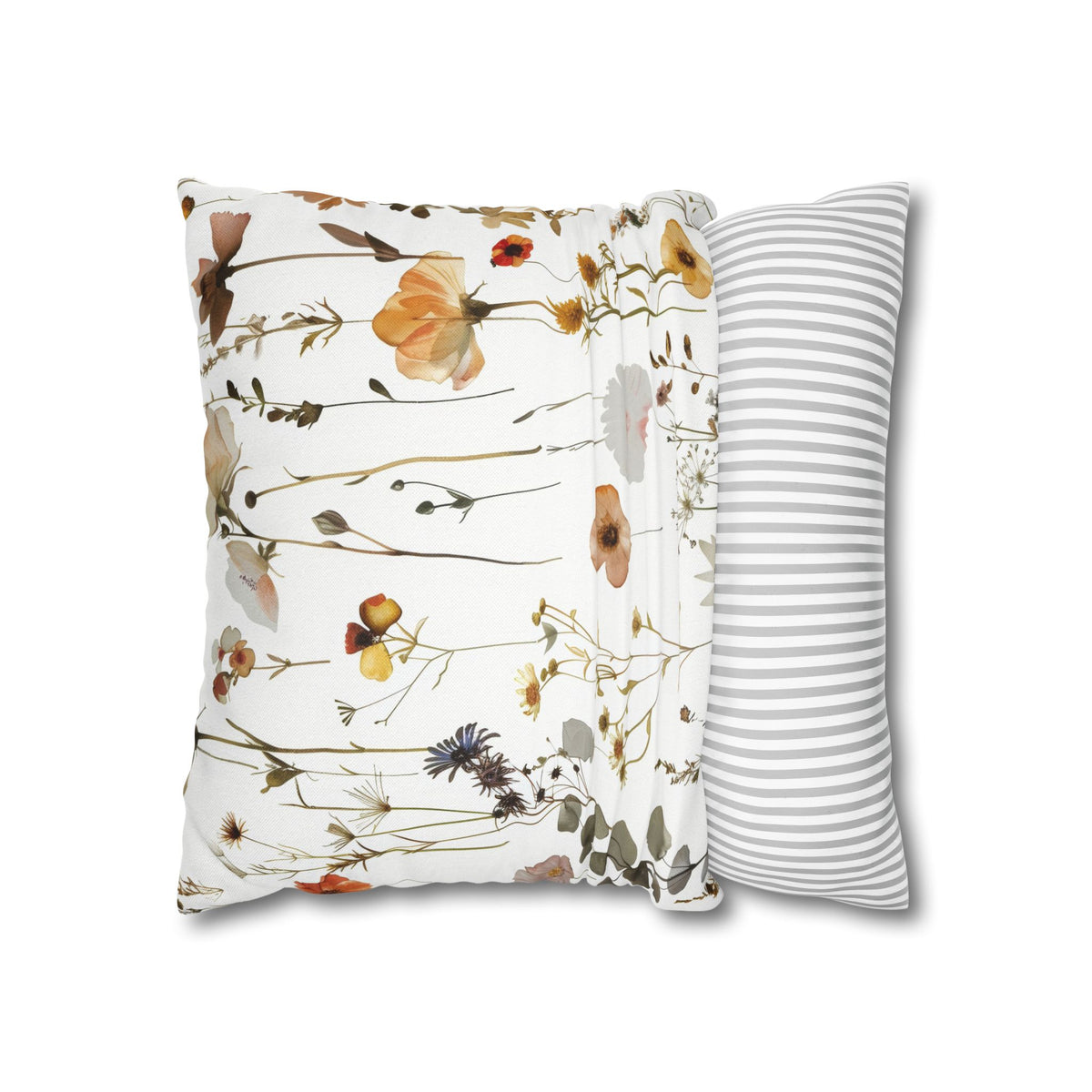 Rust and Sage Meadow Flower Pillow Cover