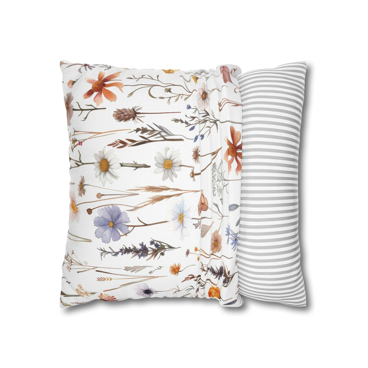 Orange Daisy Wildflower Pillow Cover | Terracotta Lavender