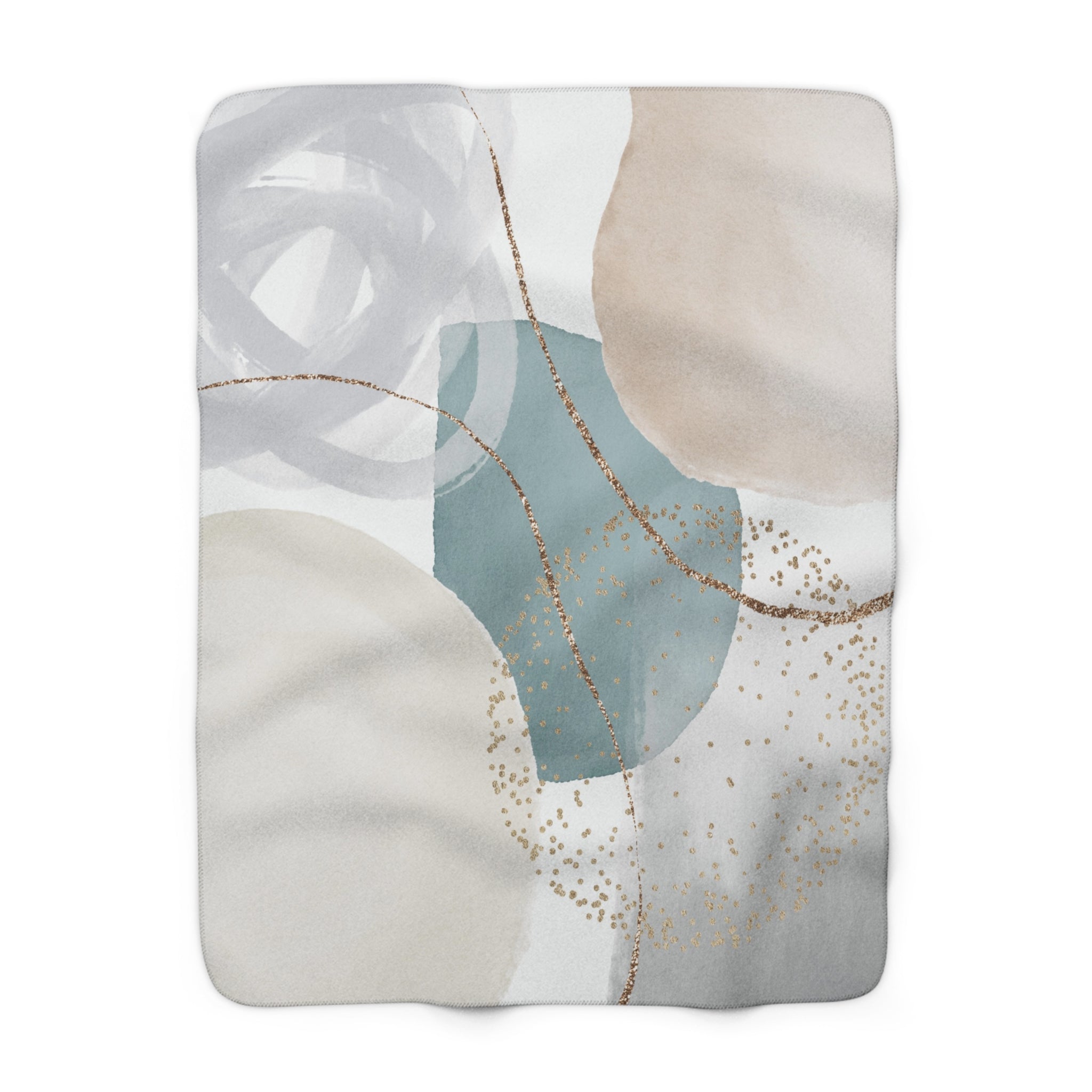 Abstract Throw Blanket | Grey Blue Beige Pastel